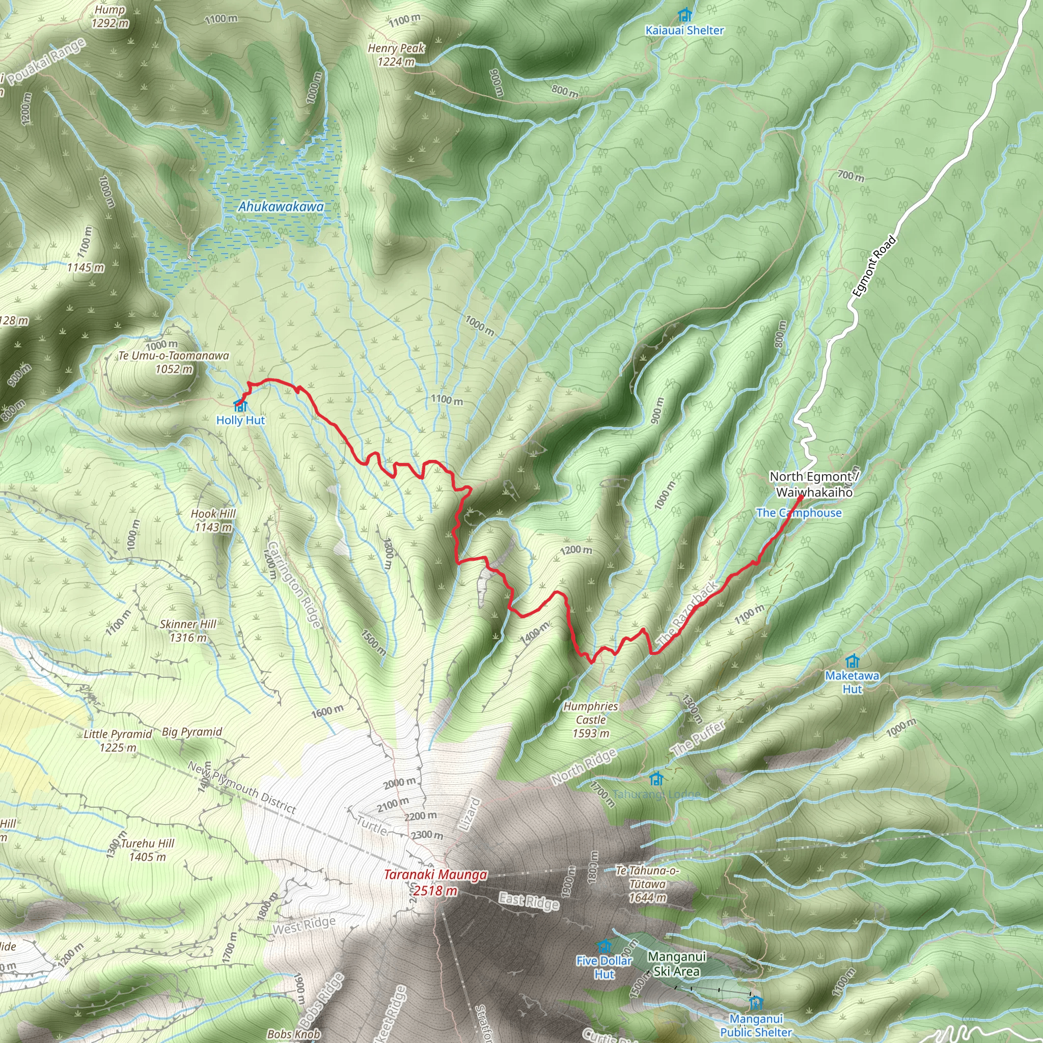 Holly Hut Hike mobile static map