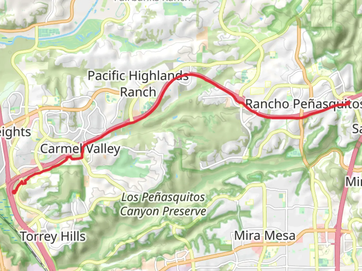 An image depicting the trail SR - 56 Walking Path and its surrounding area.