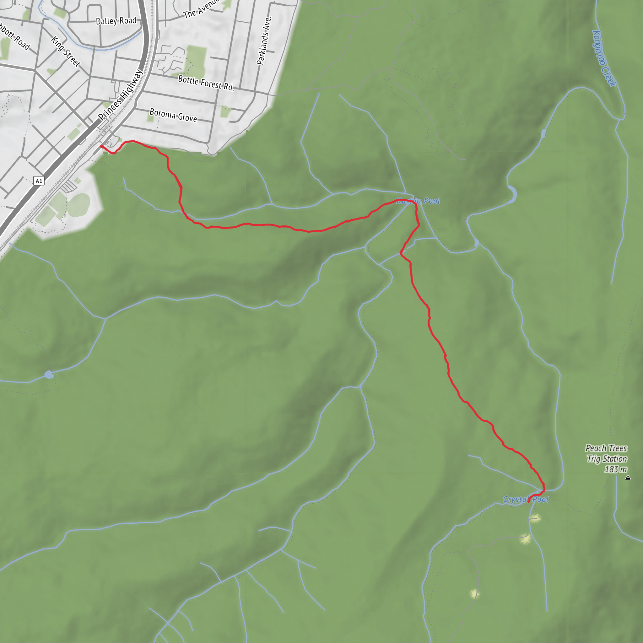 Hike from Royal National Park - Crystal Pool mobile static map