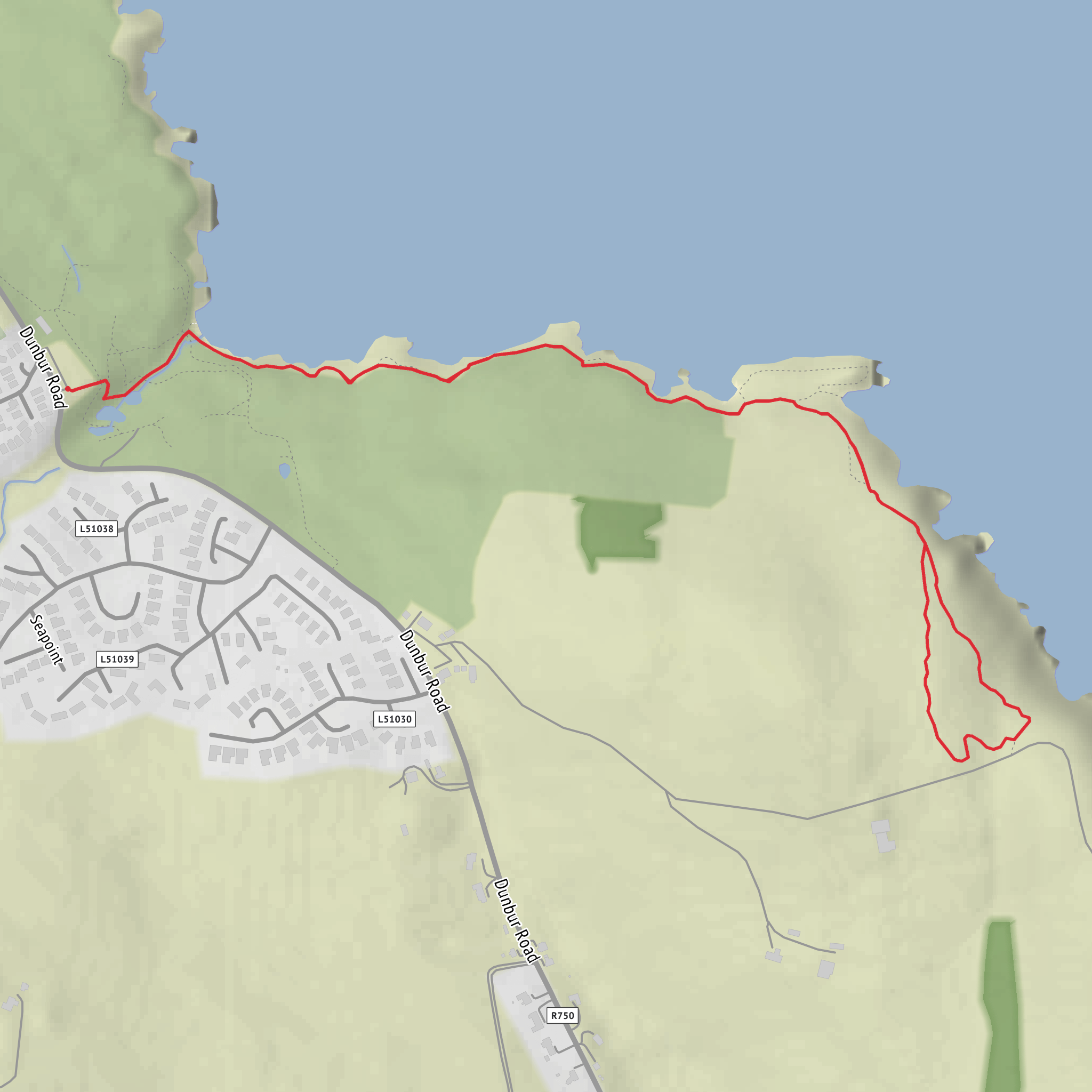 Glen Beach Cliff Walk mobile static map