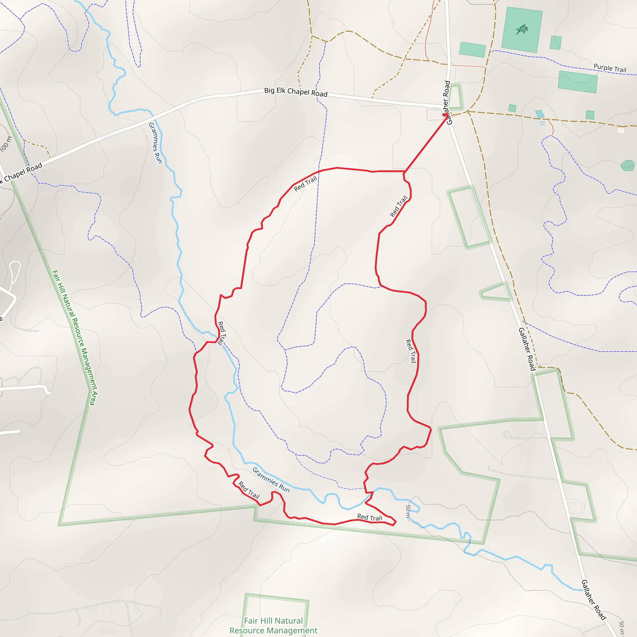 Grammies Run - Red Loop Trail mobile static map