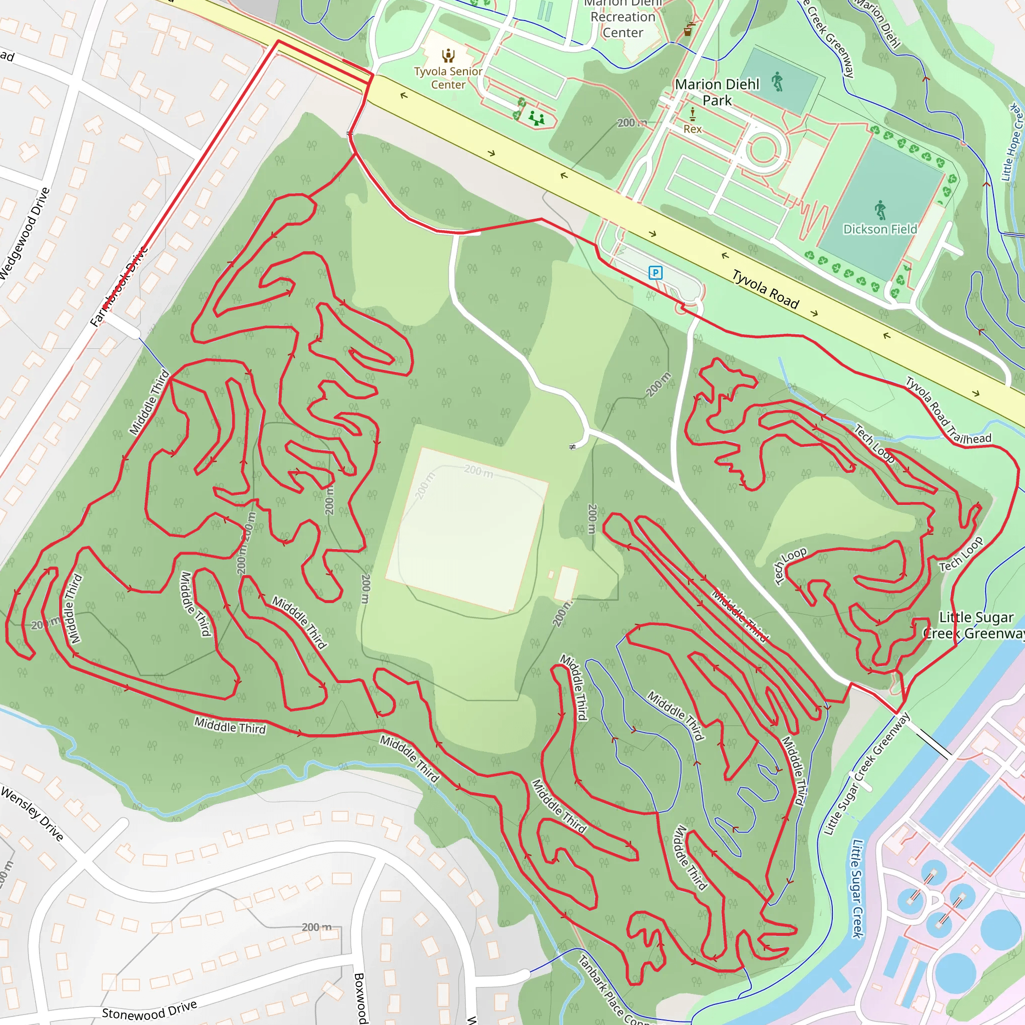 Midddle Third, Farmbrook and Tech Loop mobile static map