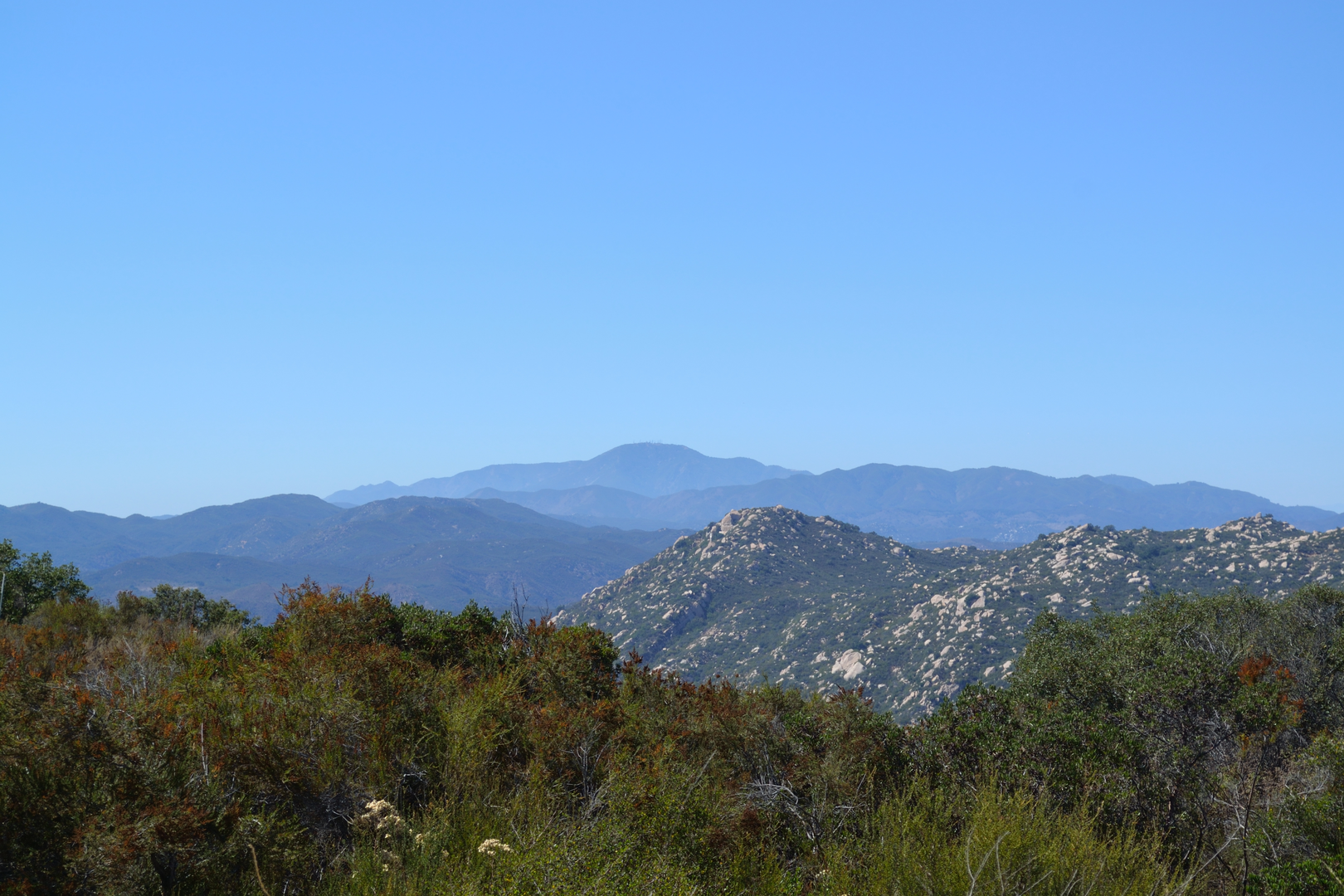 An image depicting the trail Santiago Peak from Trabuco Creek Road and its surrounding area.
