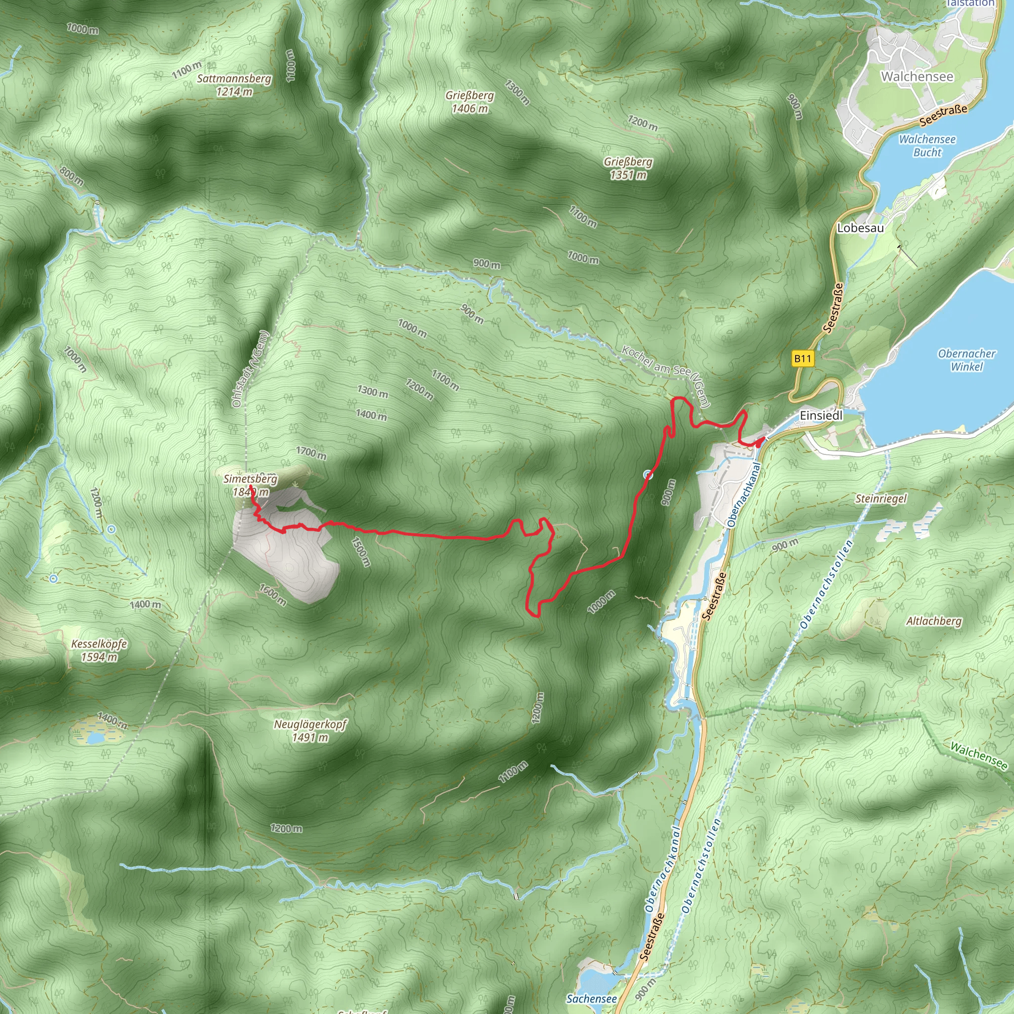 Simetsberg Out and Back mobile static map