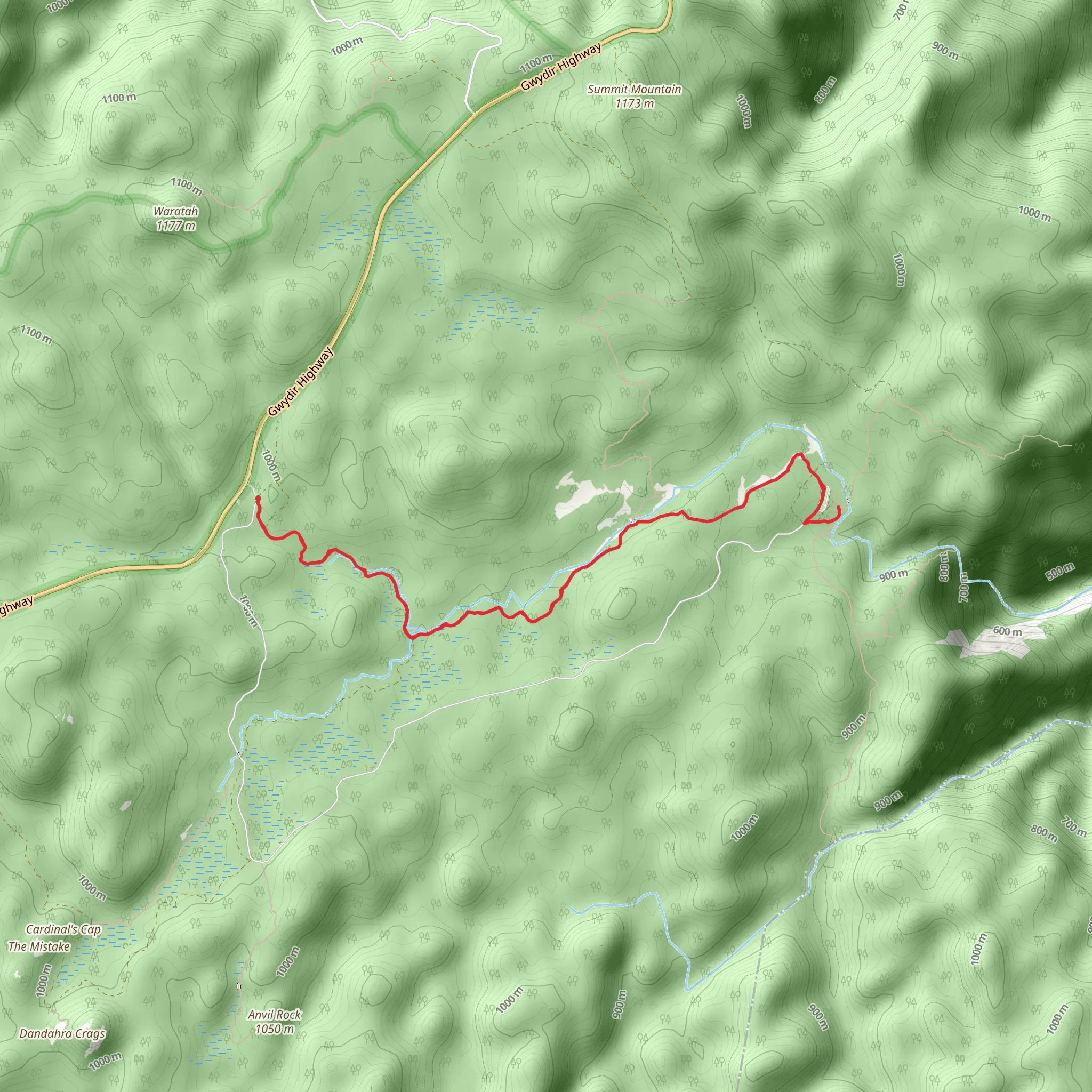 Little Dandahra Creek Track mobile static map