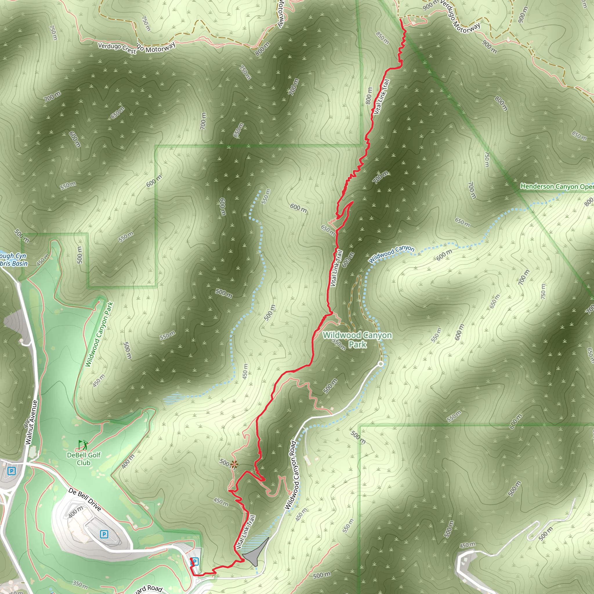 Wildwood Canyon Park mobile static map