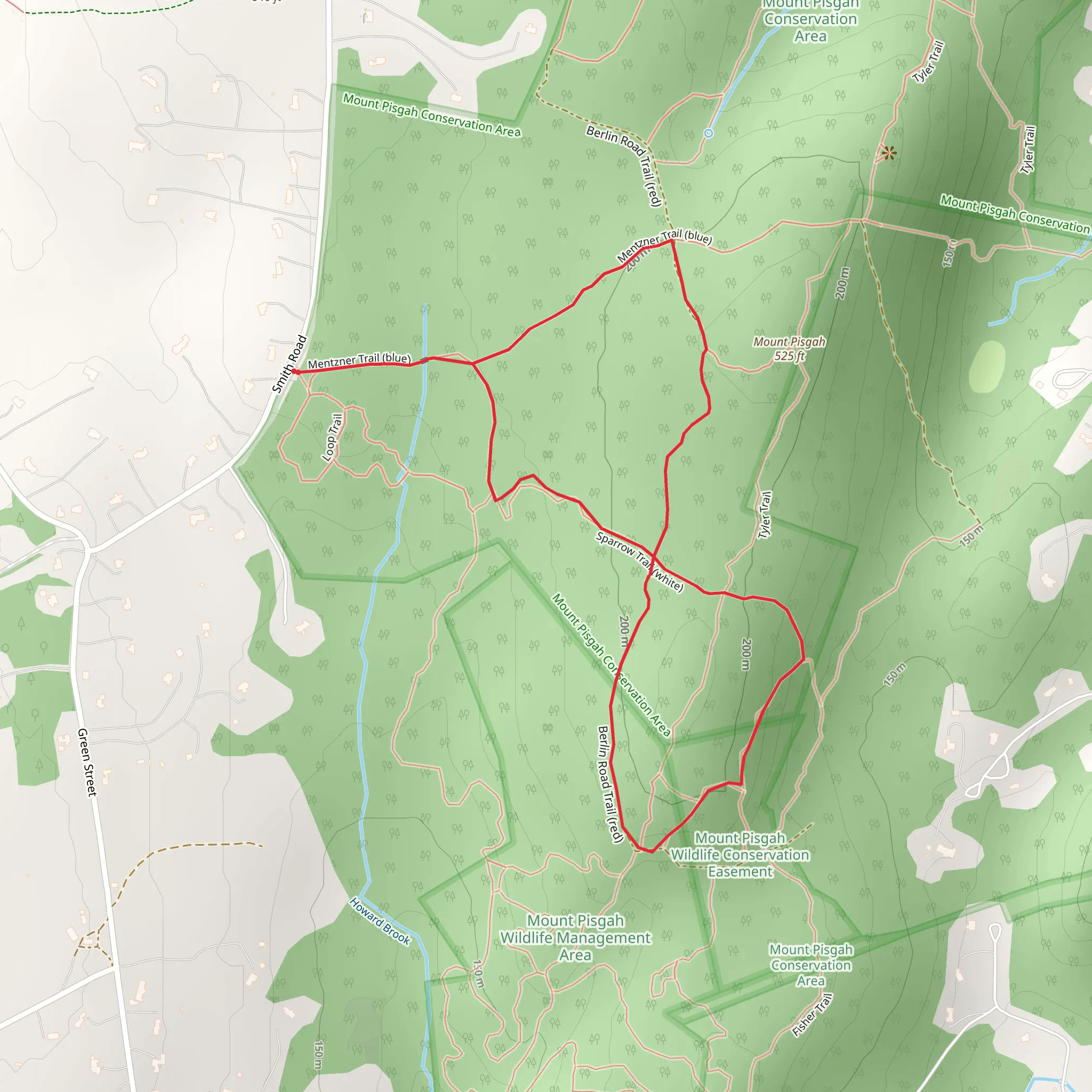 South Overlook and Mentzner Loop Trail mobile static map