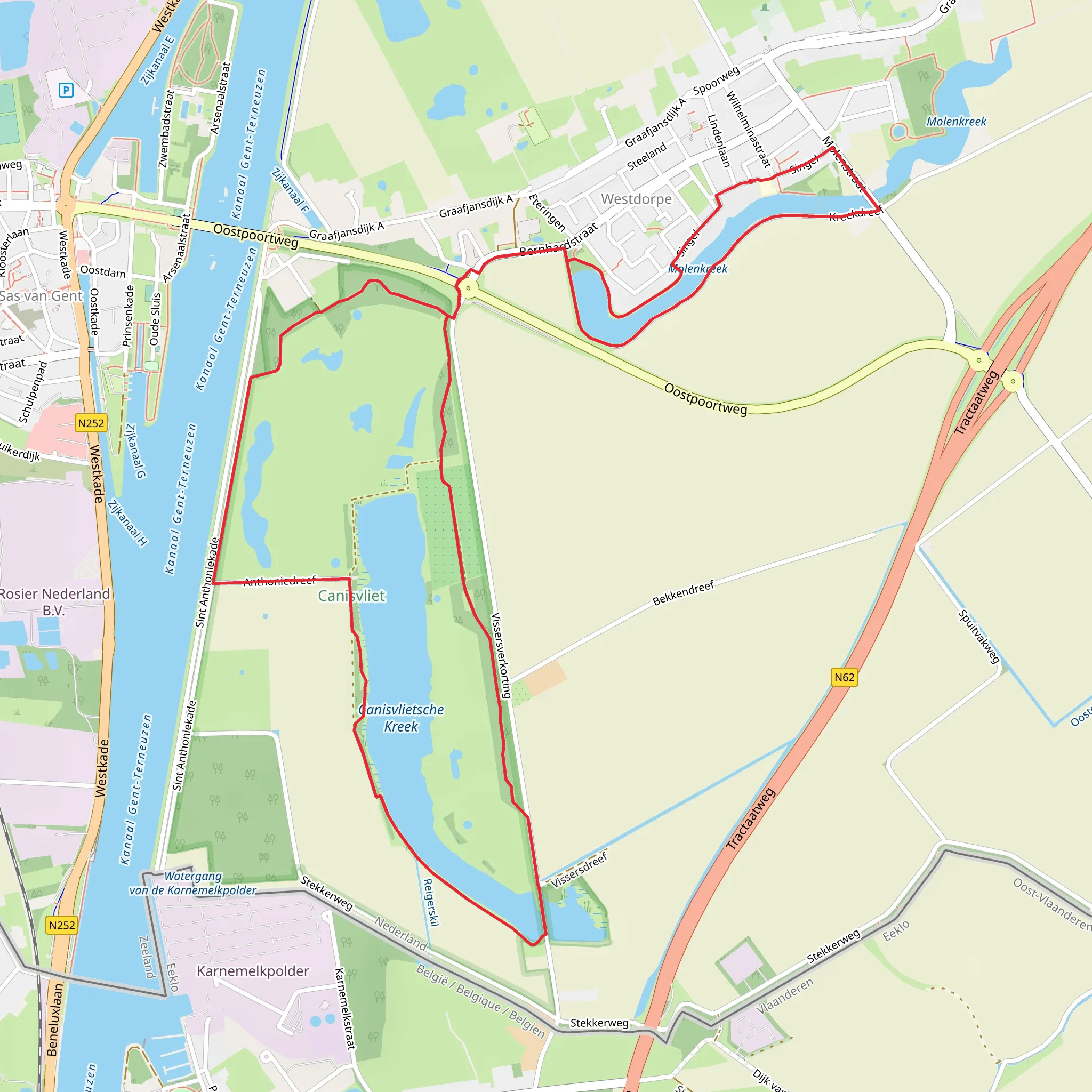 Molenkreek and Canisvlietsche Kreek Loop mobile static map