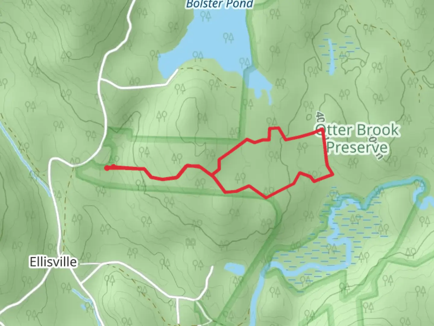 An image depicting the trail Bowlder Road Loop and its surrounding area.