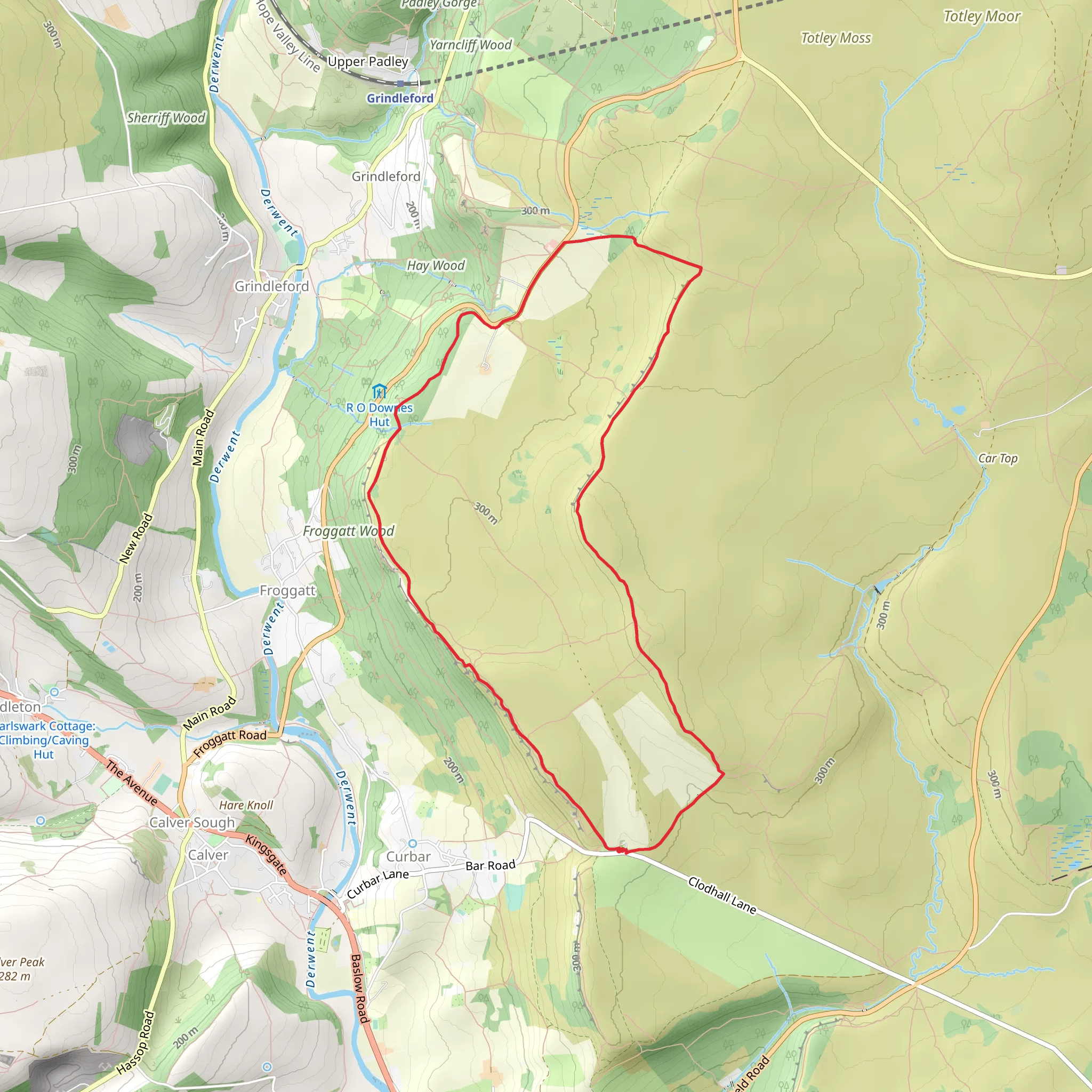 White Edge and Froggatt Edge Loop from Curbar mobile static map