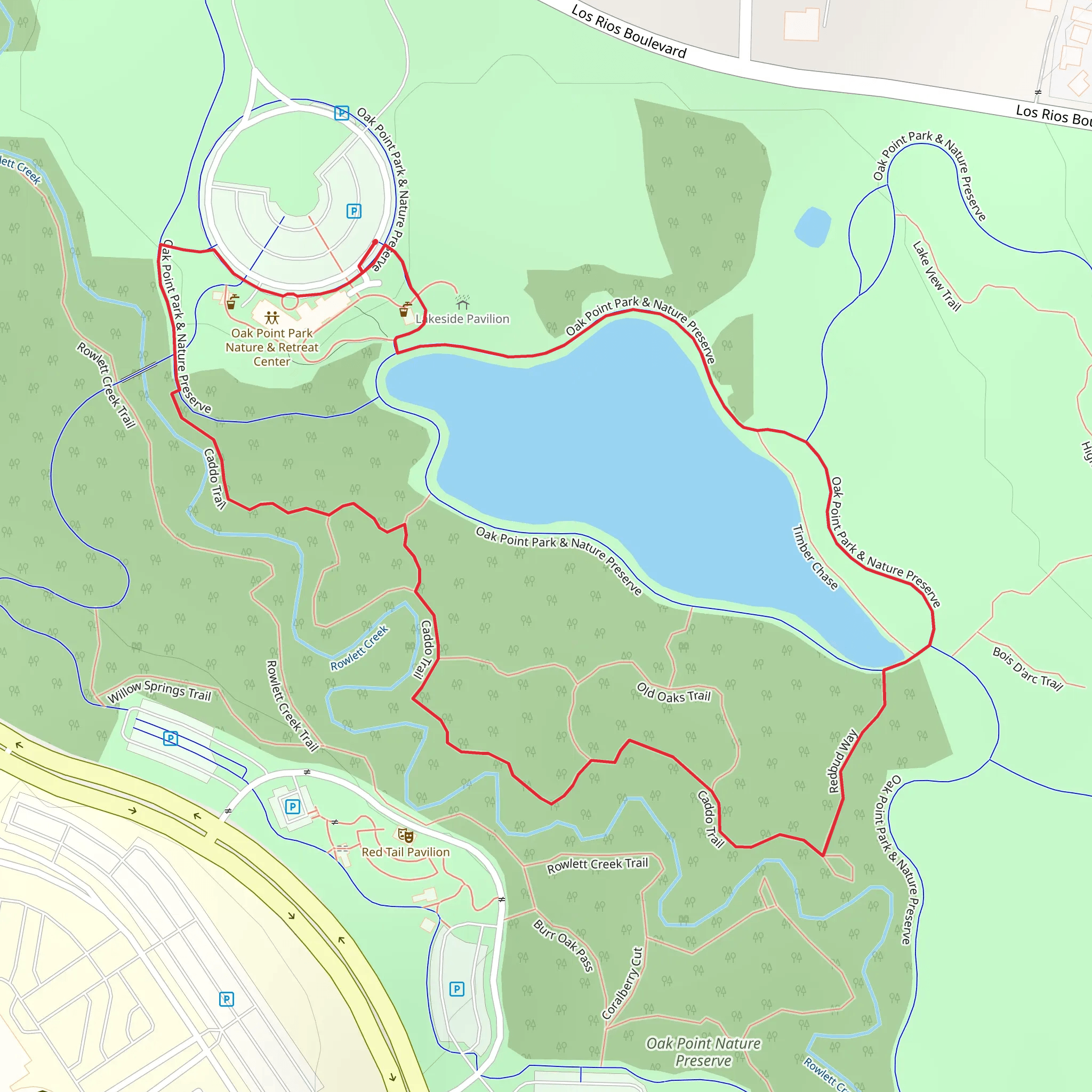 Oak Point Park and Nature Preserve Loop mobile static map