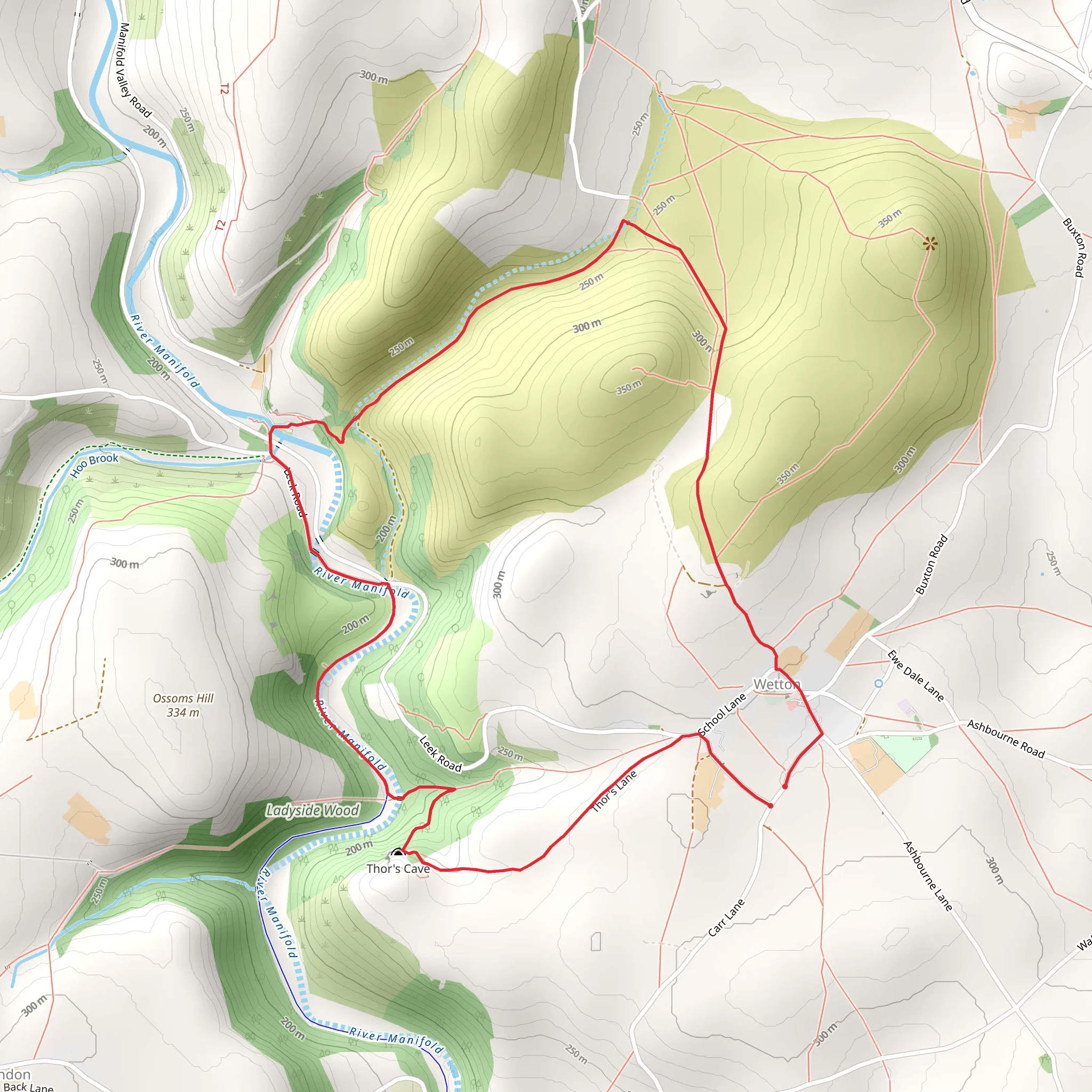Wetton - Wetton Hill - Thor's Cave mobile static map