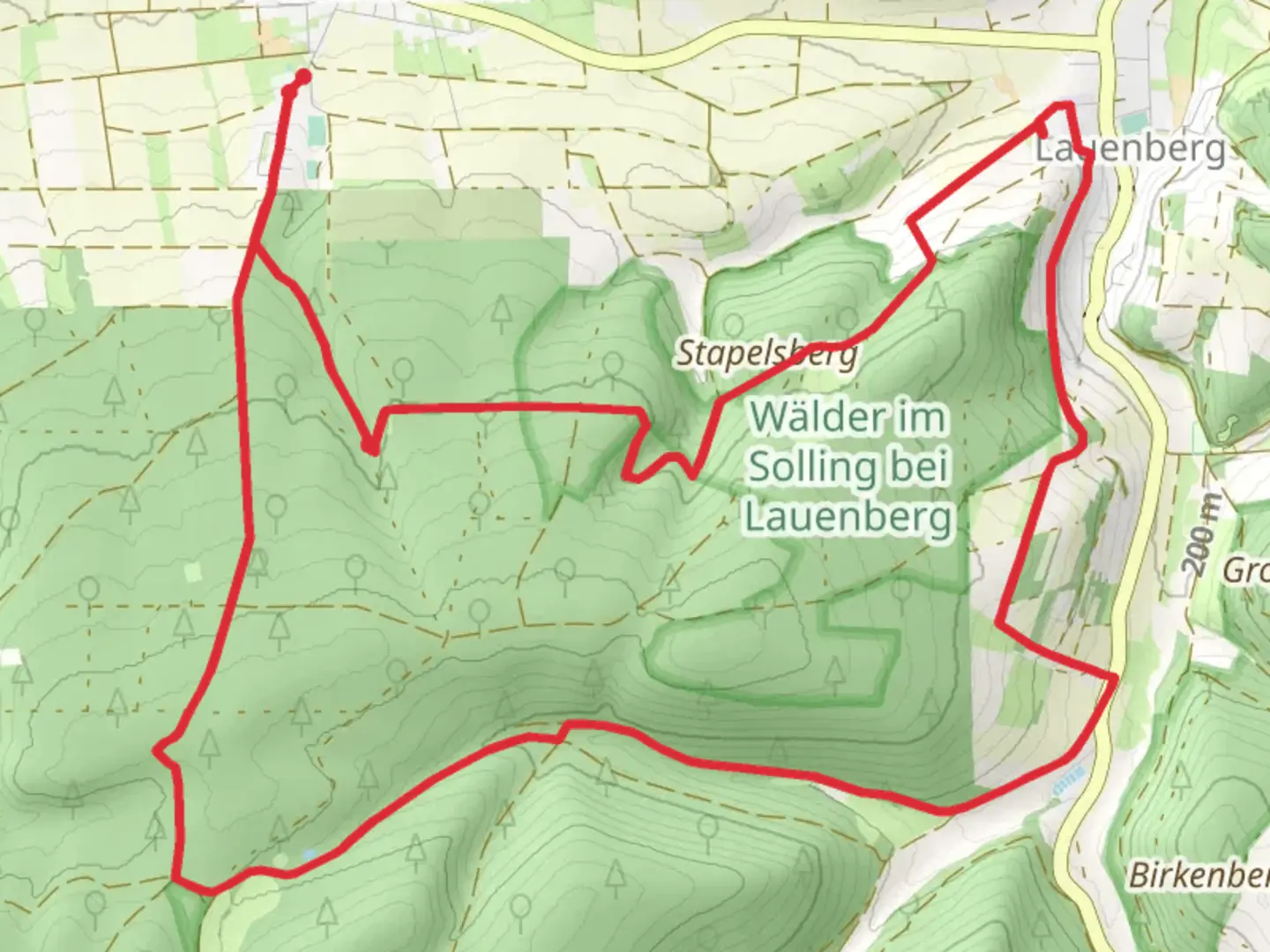 An image depicting the trail Walder im Solling bei Lauenberg Loop and its surrounding area.
