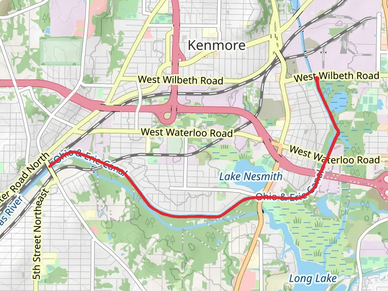 Ohio and Erie Canal Towpath Trail from West Wilbeth Road