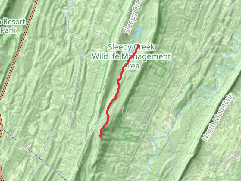 Tuscarora Trail from Sleepy Creek Lake