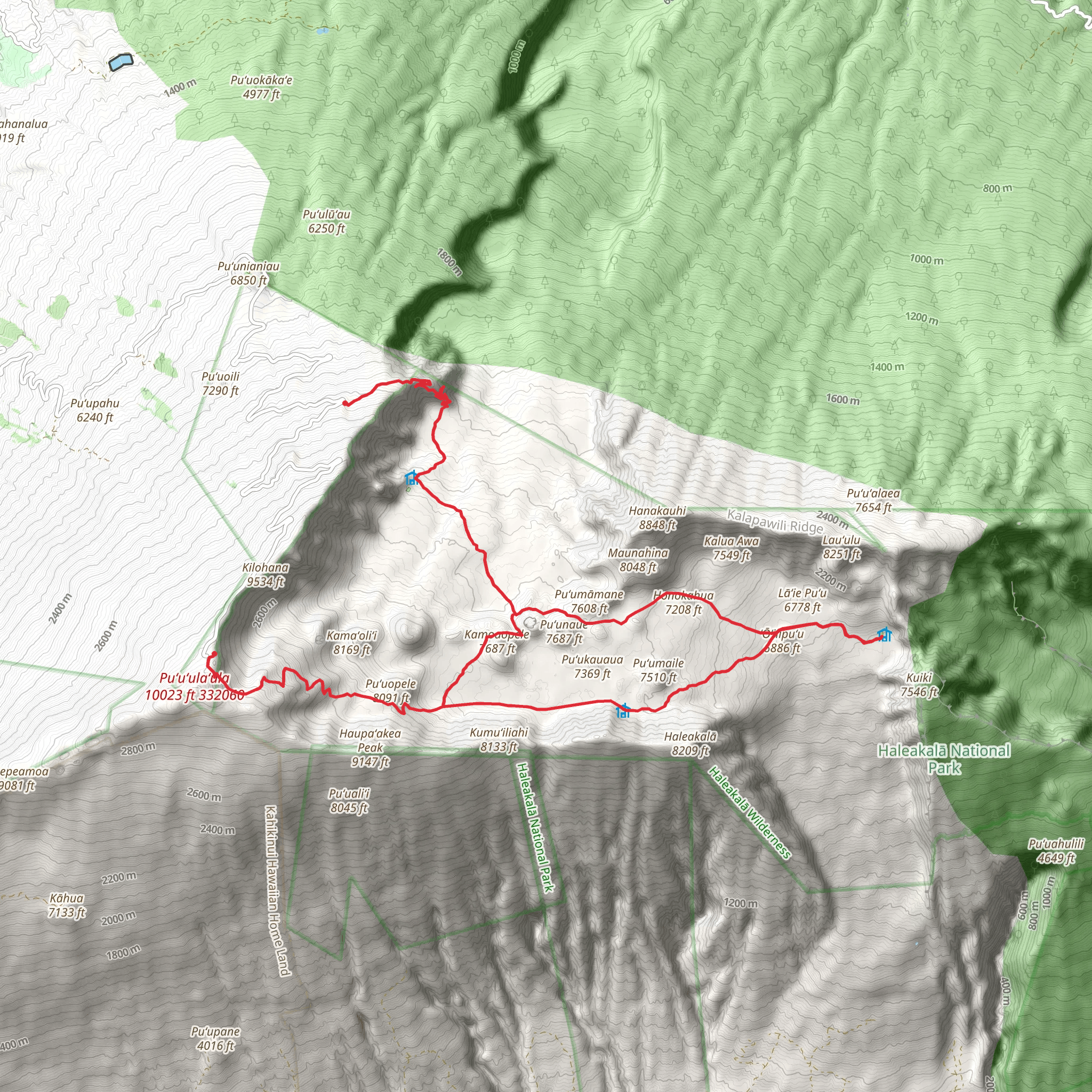 Sliding Sands Trail to Halemau'u Trailhead mobile static map