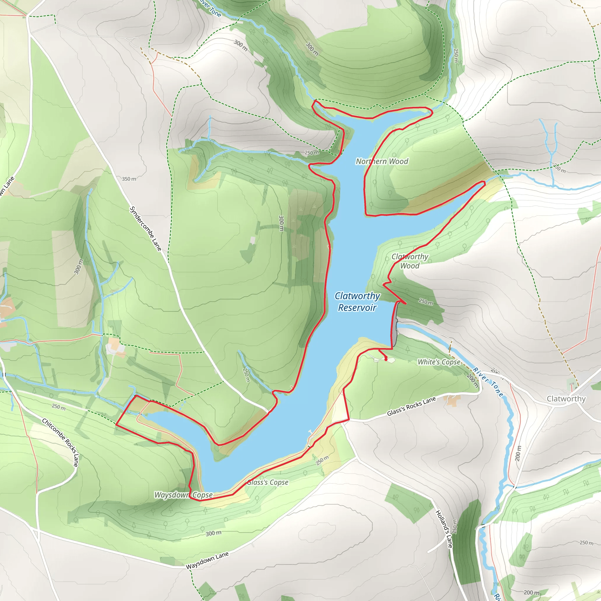 Clatworthy Reservoir mobile static map