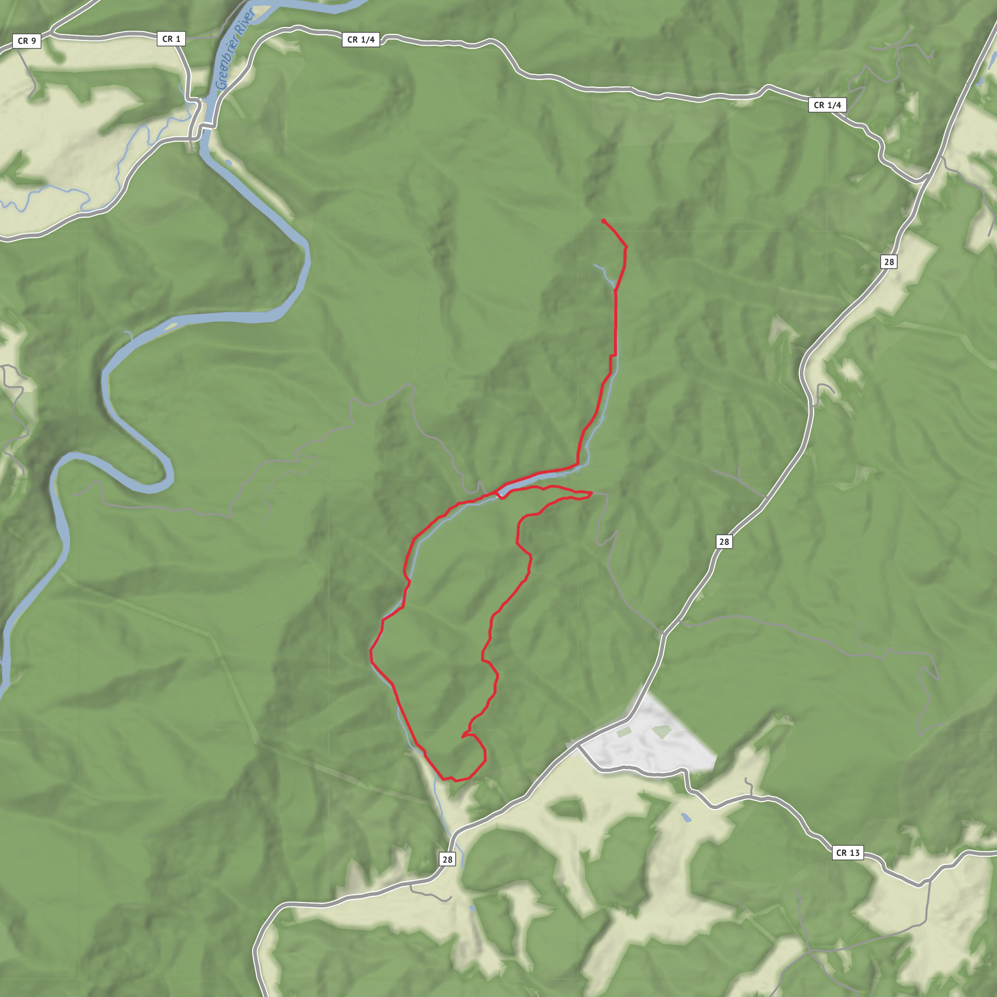 Thorny Creek Trail mobile static map
