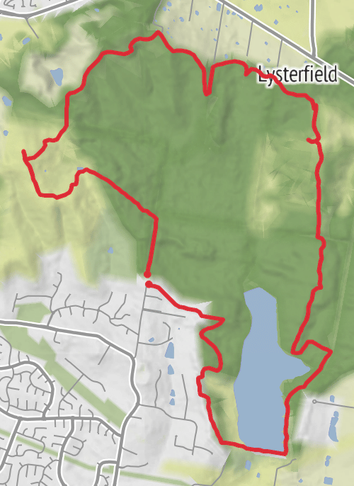 Hike from Lysterfield mobile static map