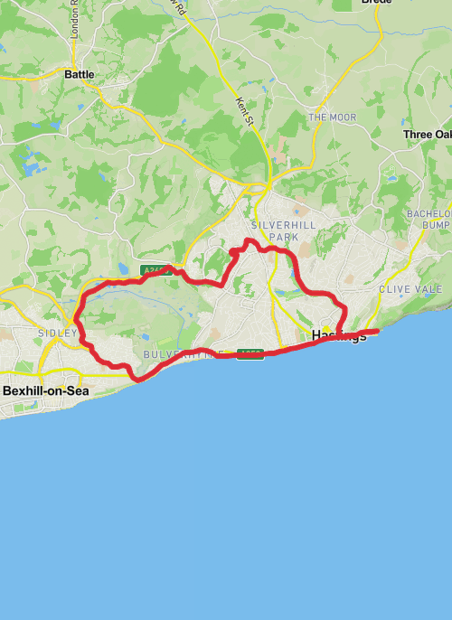 Hastings Cycling mobile static map