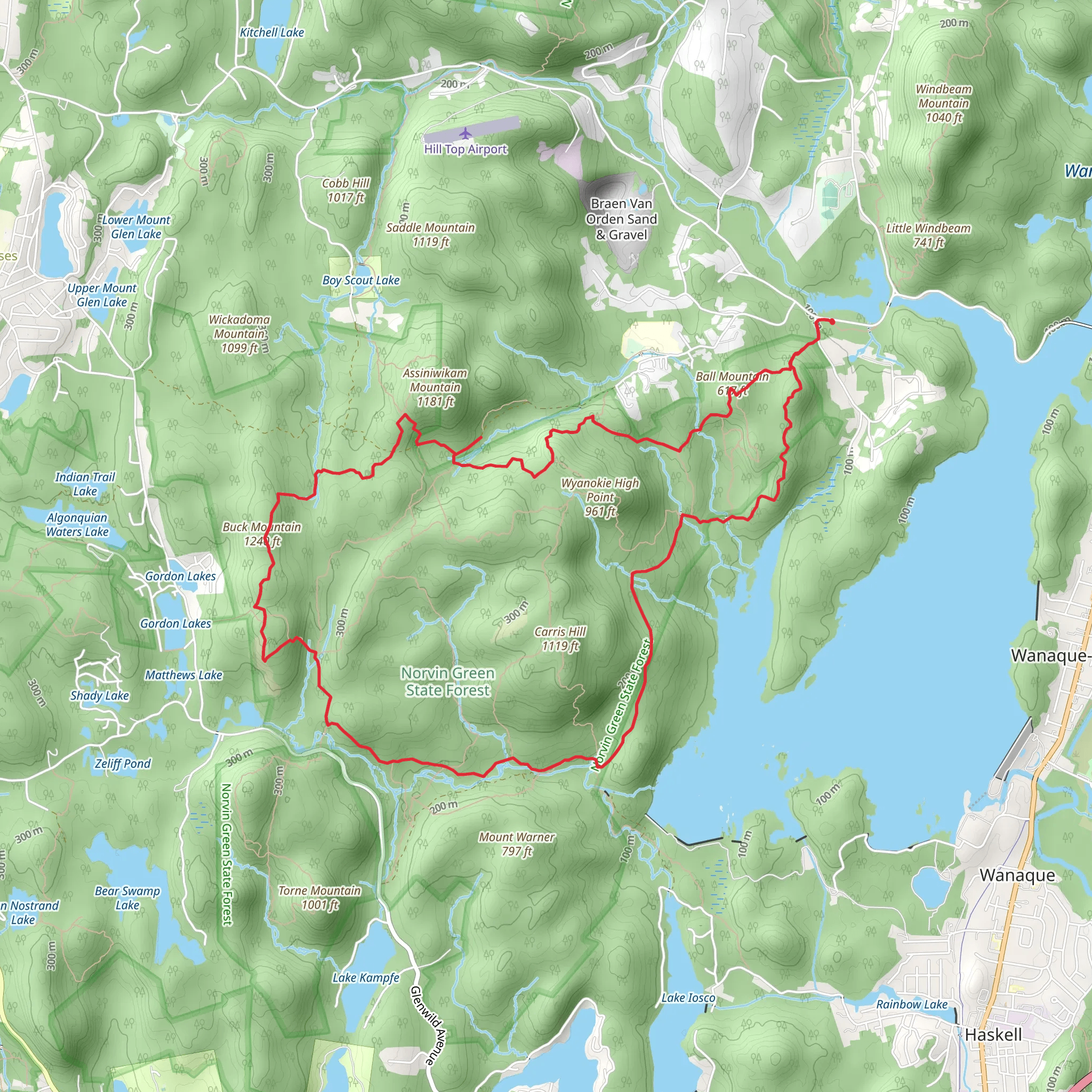 Buck Mountain via Highlands Trail and Lower Loop trail mobile static map