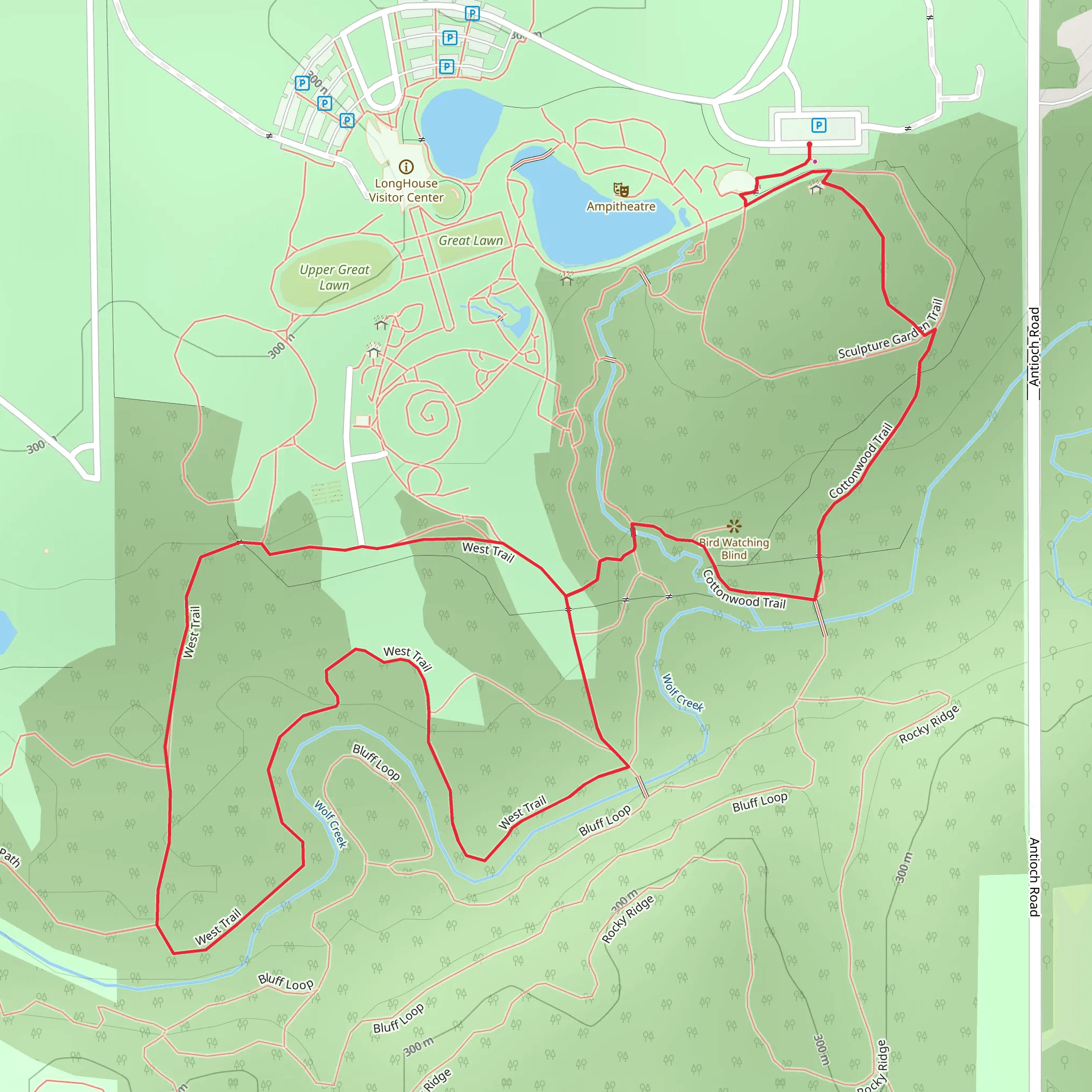 Cottonwood and West Loop Trail mobile static map