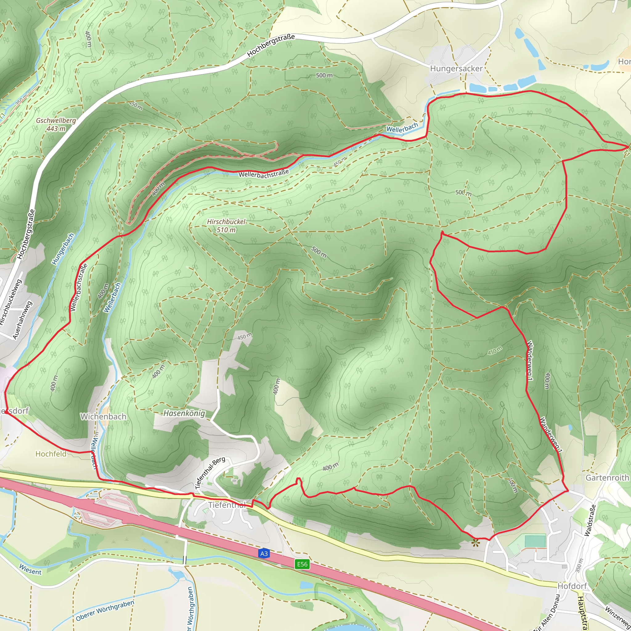 Donau Panoramaweg and Wellerbachstrasse Loop mobile static map