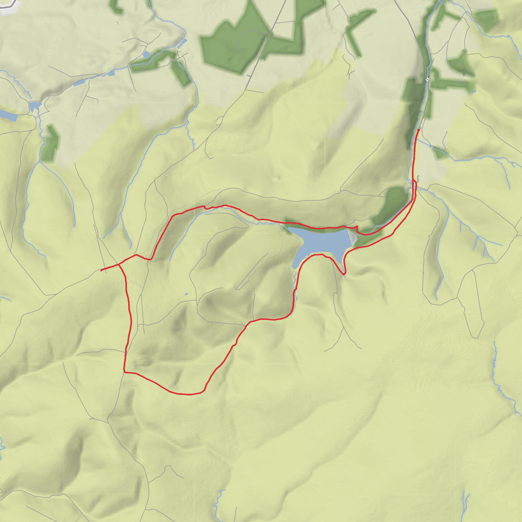 Hopes Reservoir, Rogers Cleugh and Lammer Law Loop mobile static map