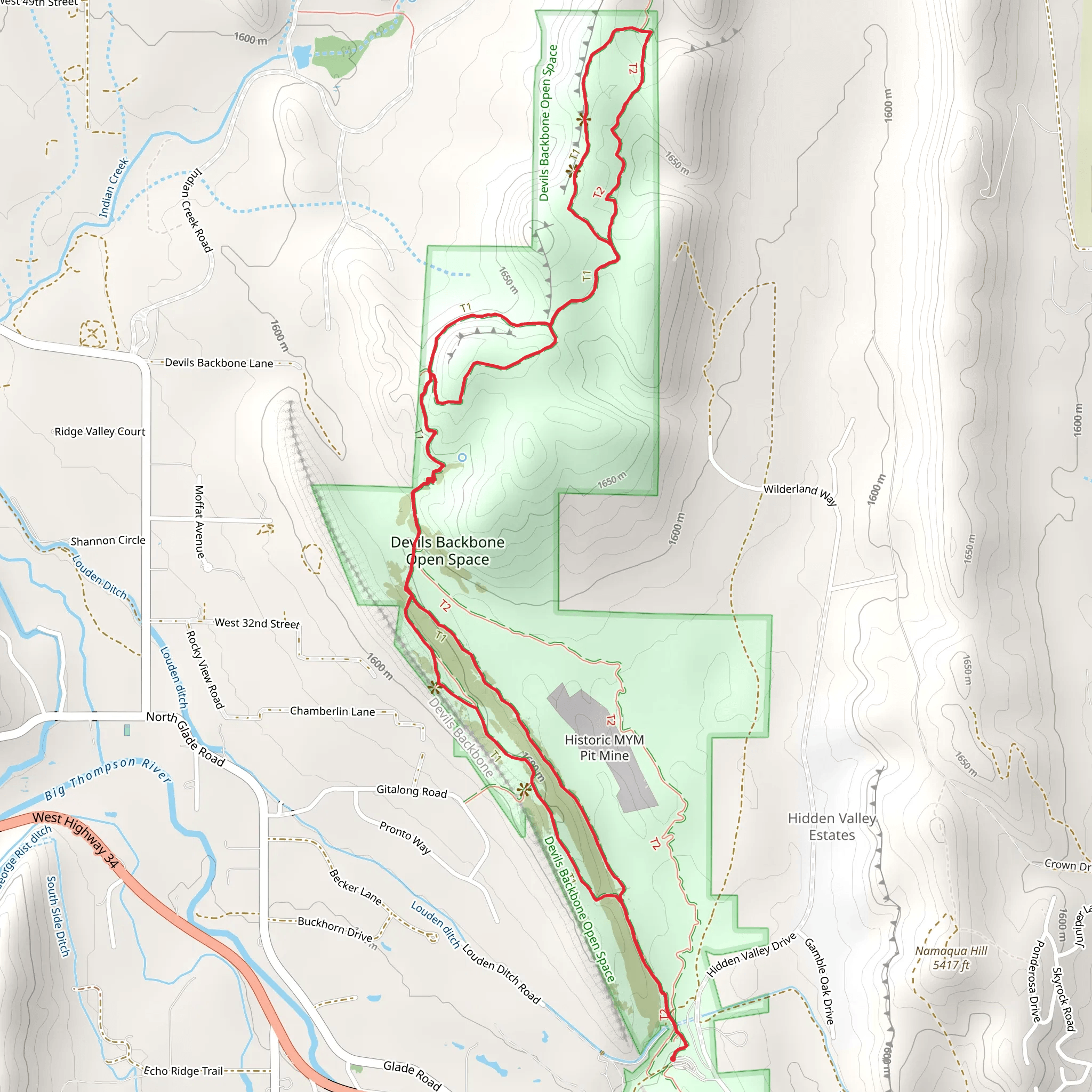 Laughing Horse Loop-Hunter Loop Trail-Wild Loop Trail mobile static map