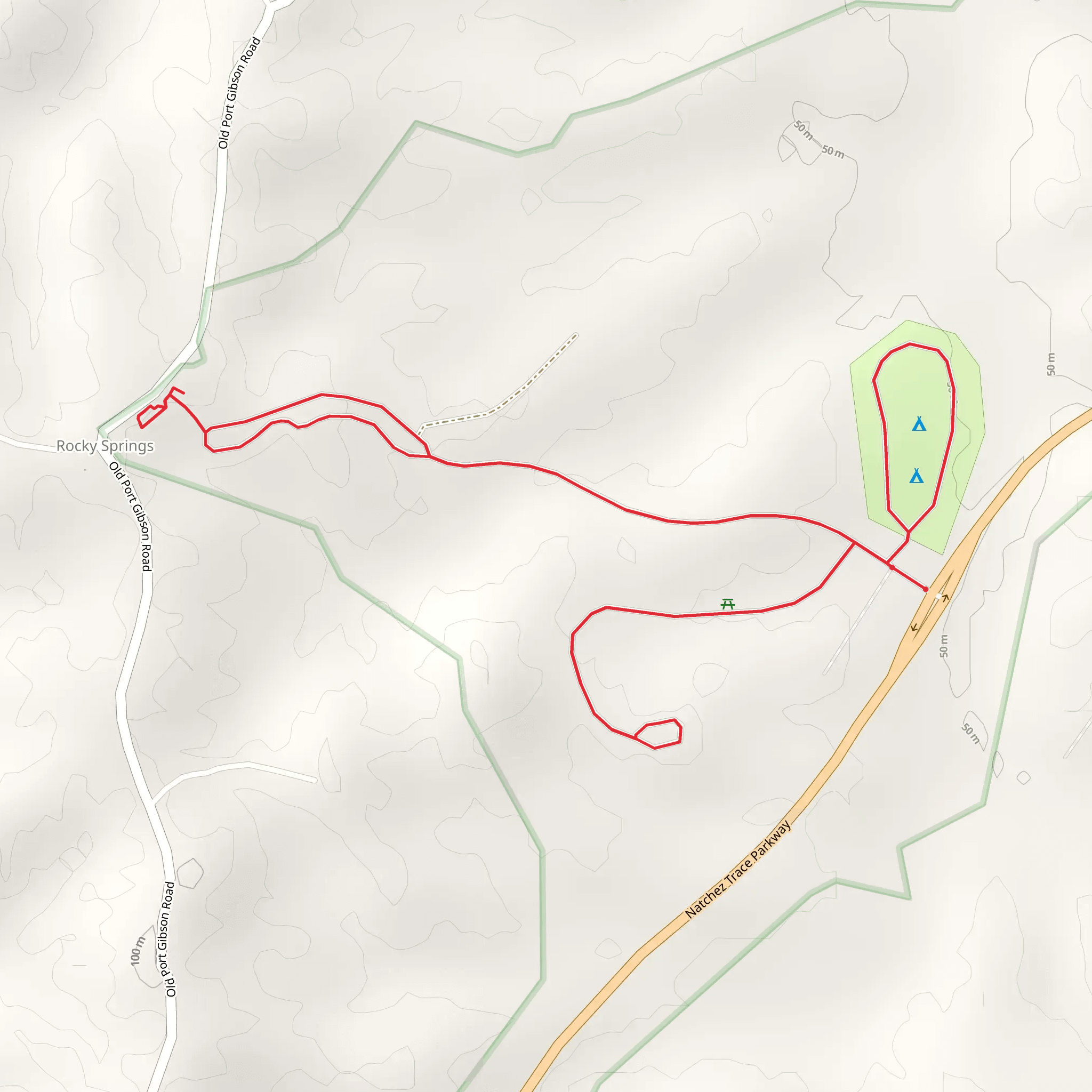 Rocky Springs Loop Trail mobile static map