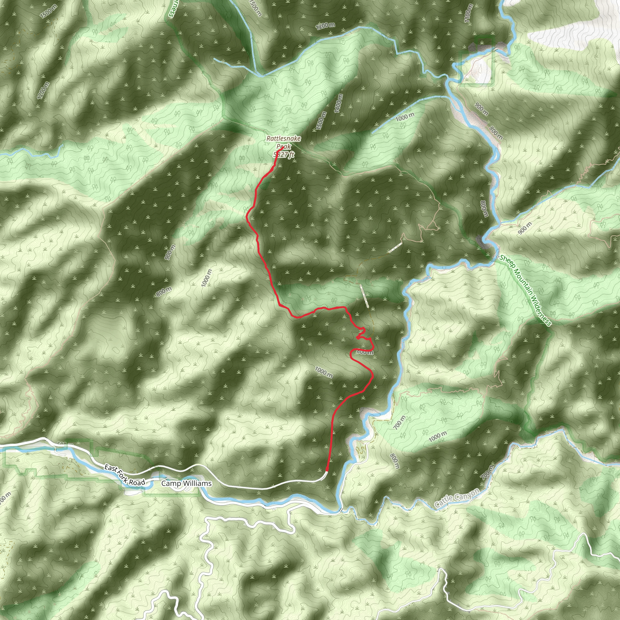 Ratllesnake Peak mobile static map