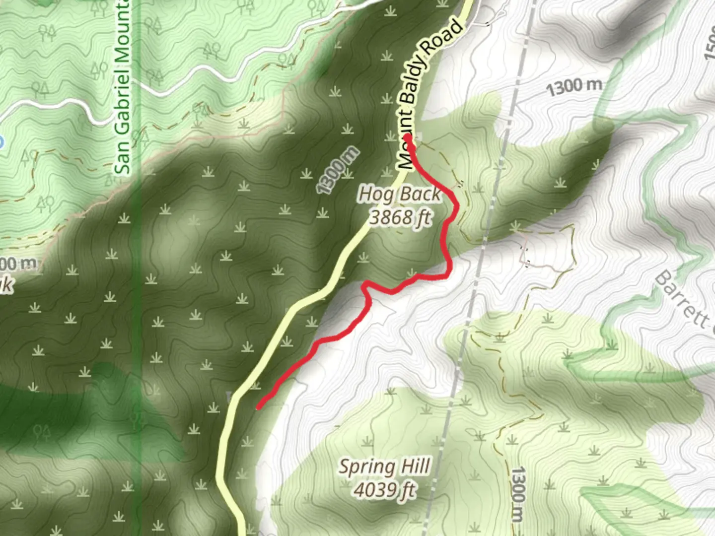An image depicting the trail San Antonio Creek Out and Back and its surrounding area.