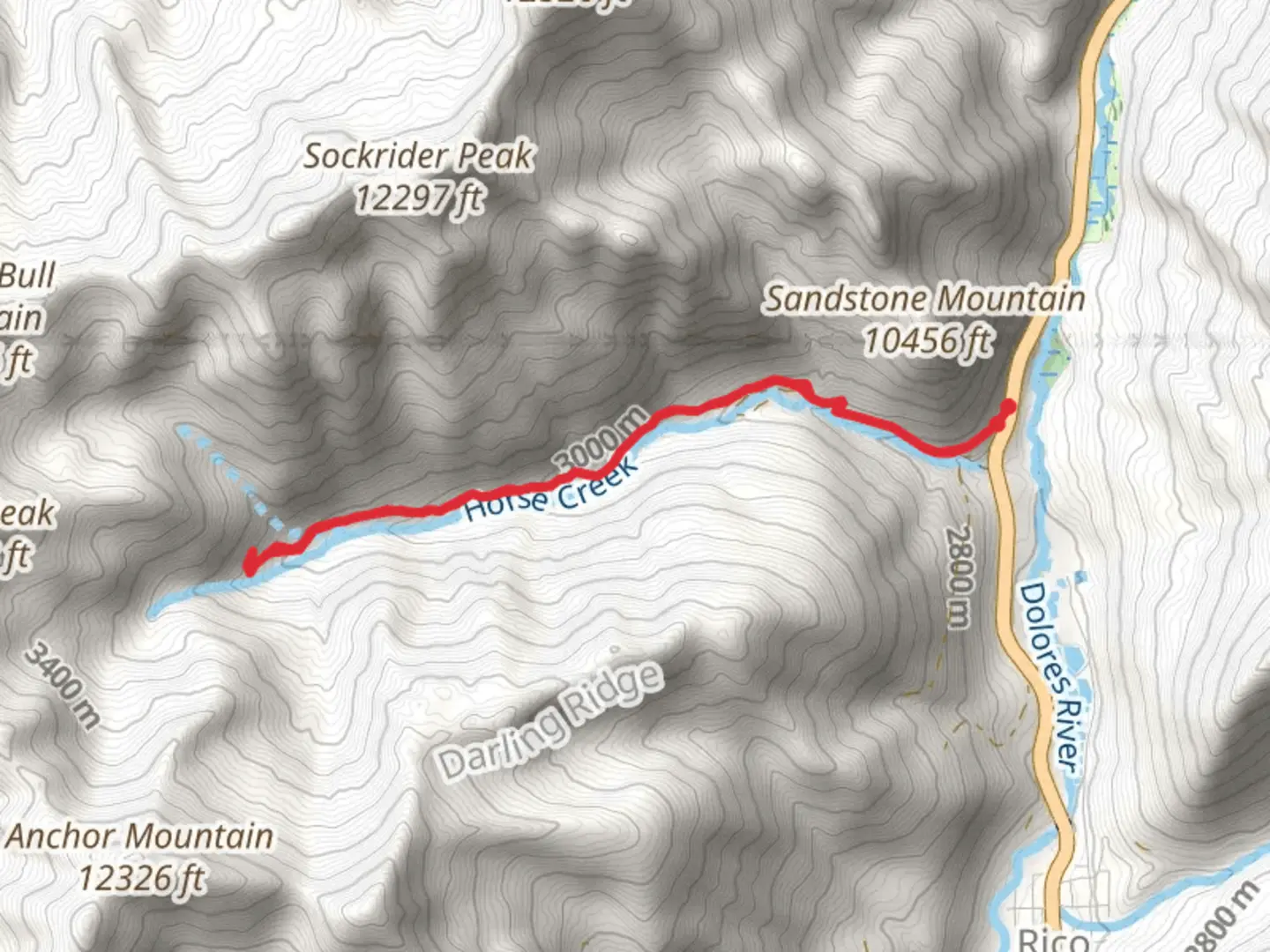 An image depicting the trail Horse Creek Trail and its surrounding area.