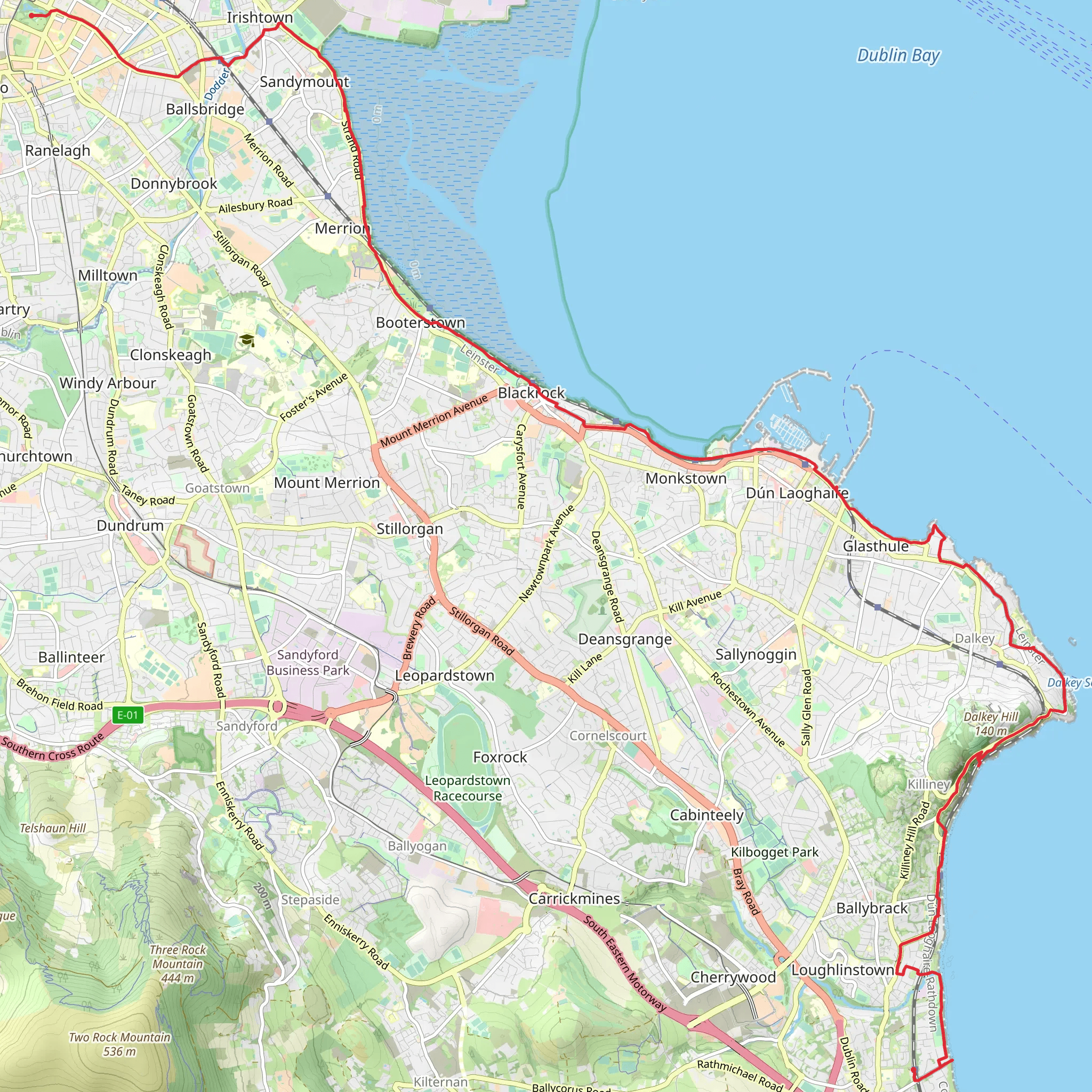 Shankill to St. Stephens Green mobile static map