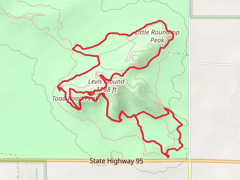 Levis Mound, Toad Road Peak and Little Roundtop Peak Loop