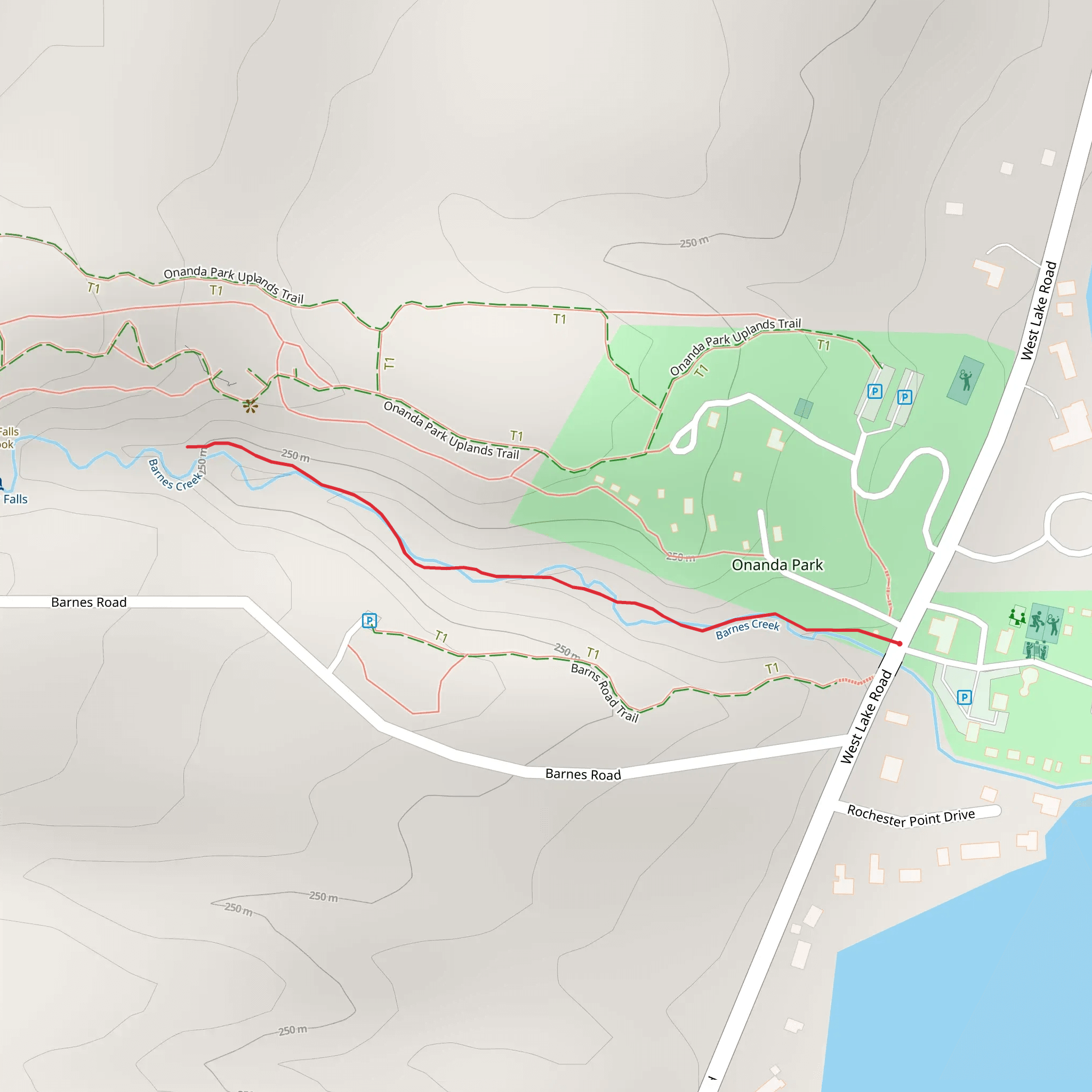 Barnes Creek Trail mobile static map