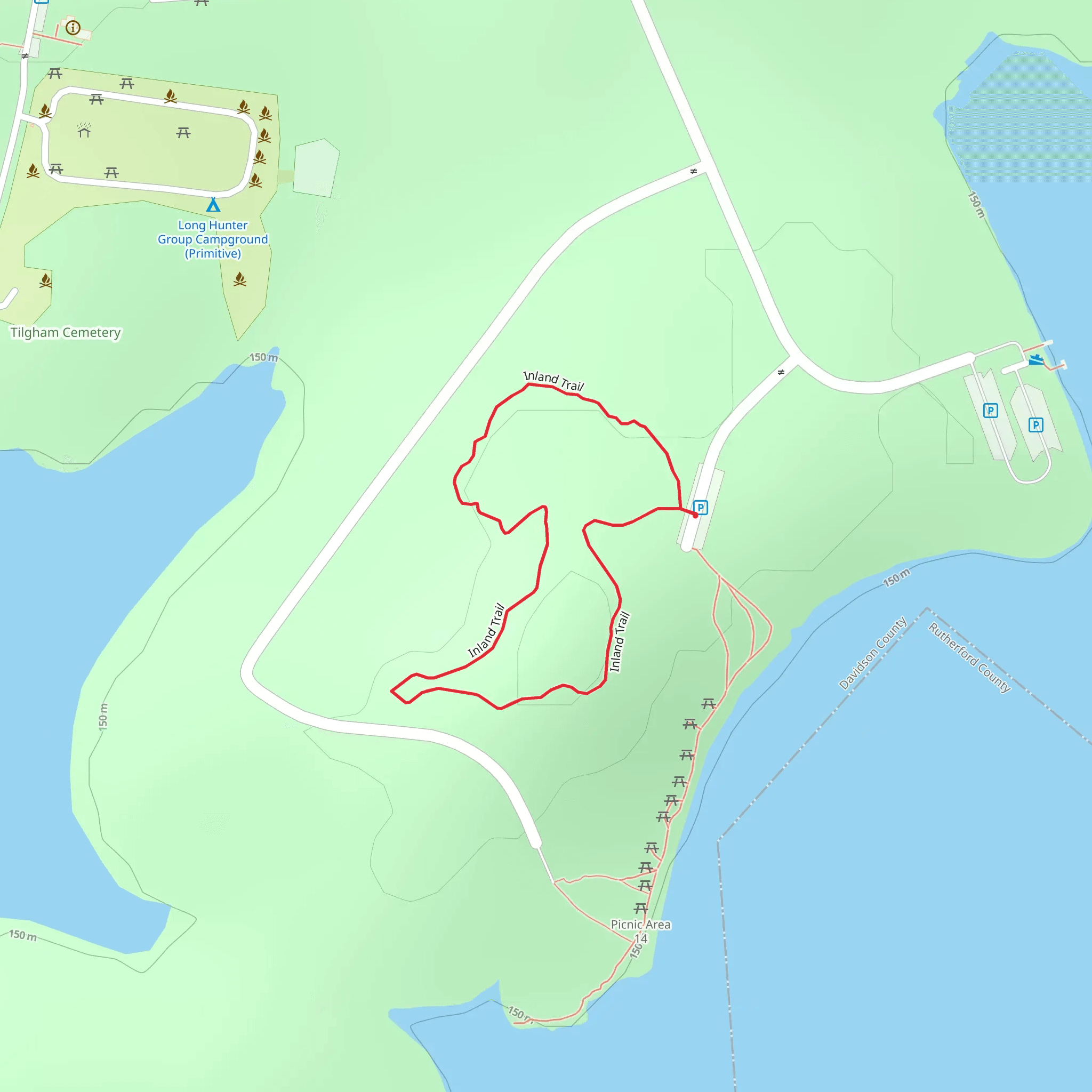 Inland Loop Trail mobile static map