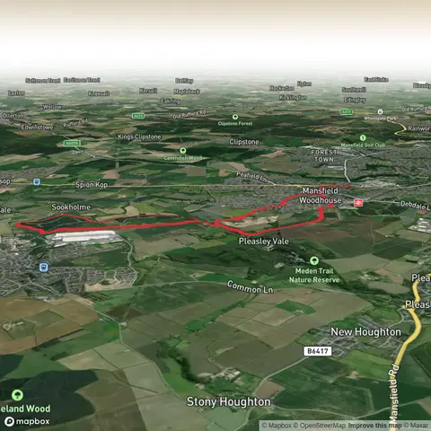 Hike from Mansfield Woodhouse to Sshirebrook Woods and Back