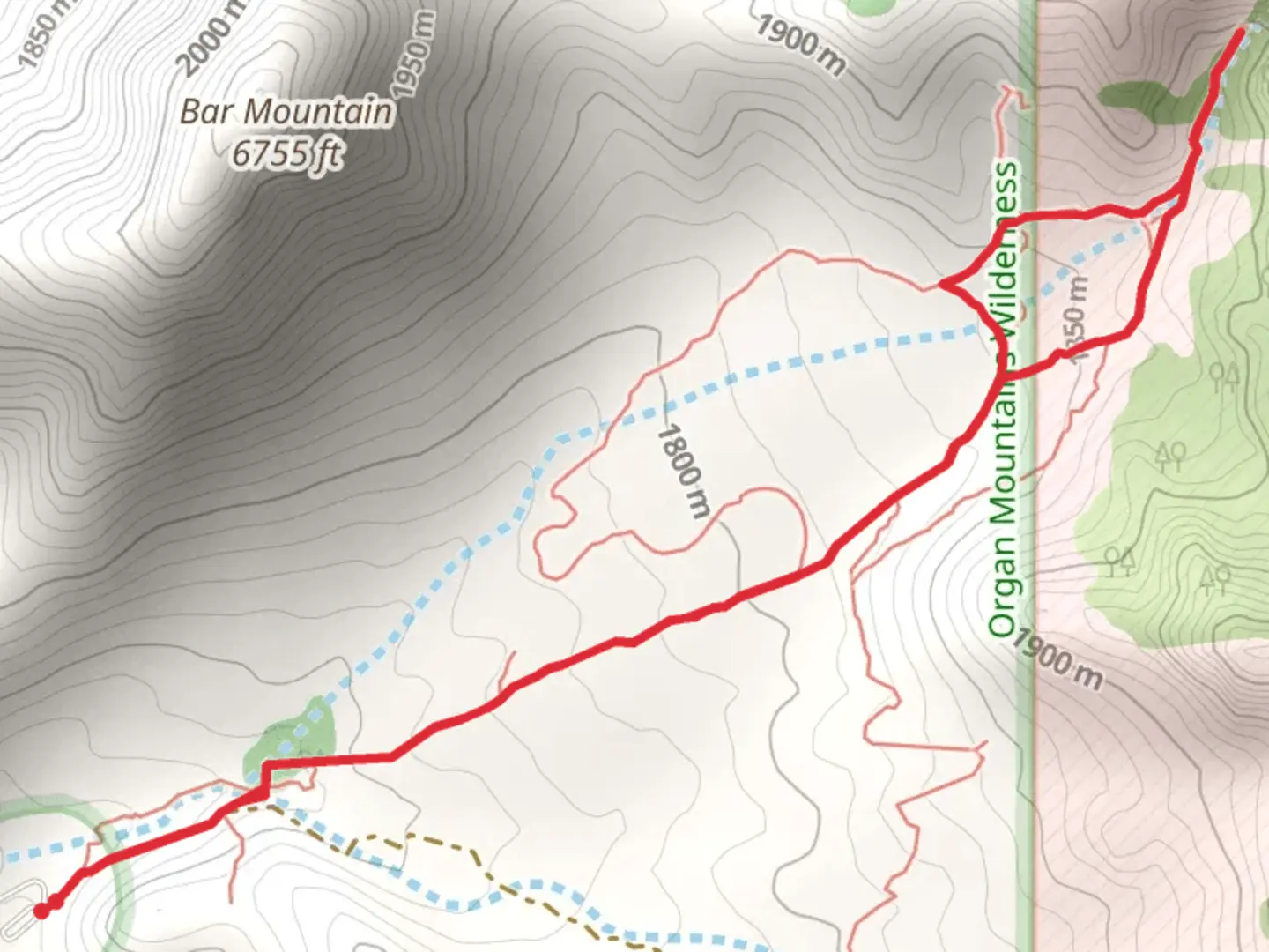 An image depicting the trail Bar Canyon Trail and its surrounding area.