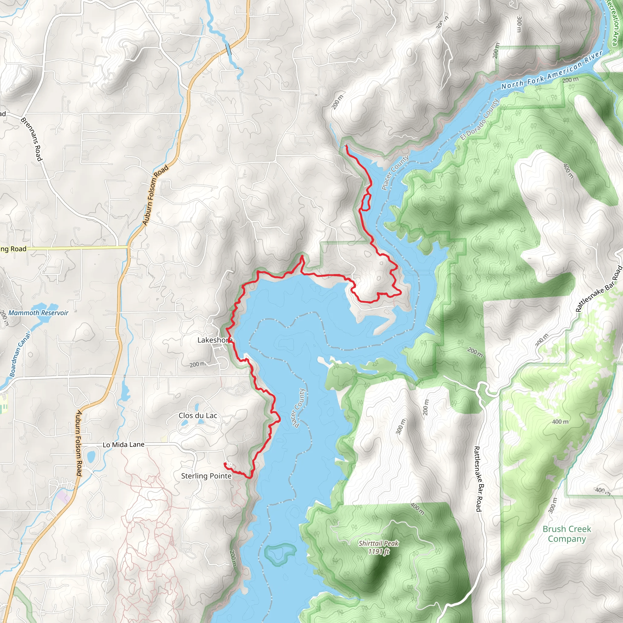 Pioneer Express Trail via Sterling Point Trail mobile static map