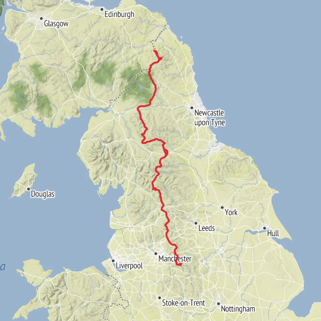 Pennine Way mobile static map