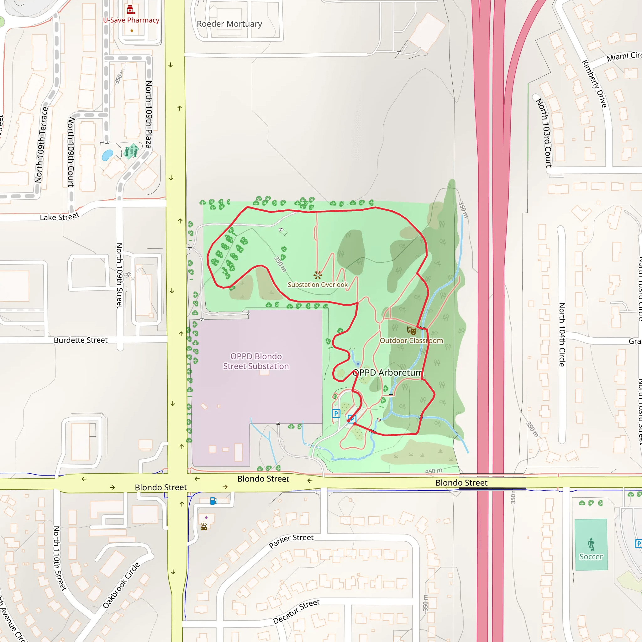 OPPD Arboretum Loop mobile static map