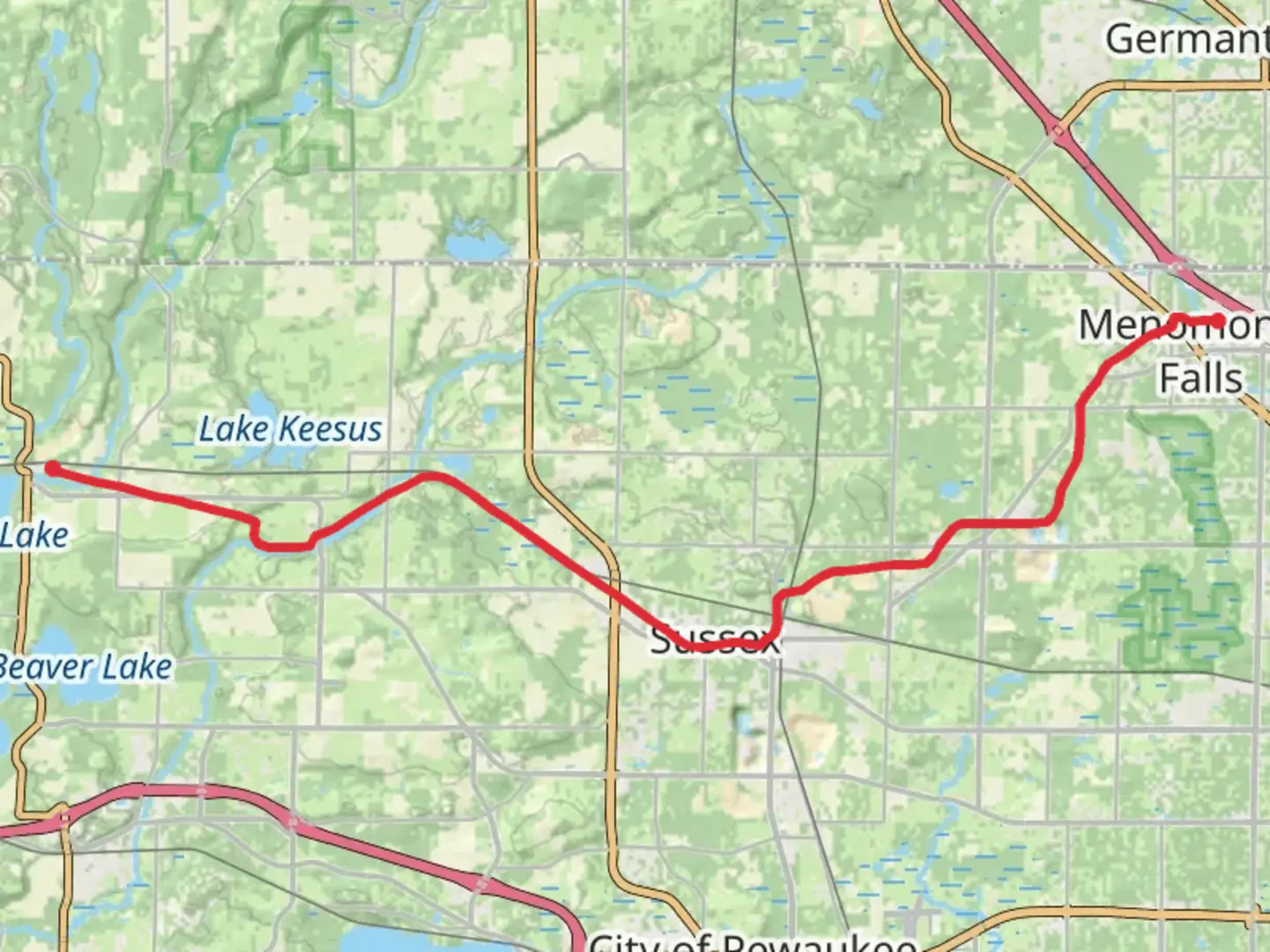 An image depicting the trail Bugline Trail and its surrounding area.