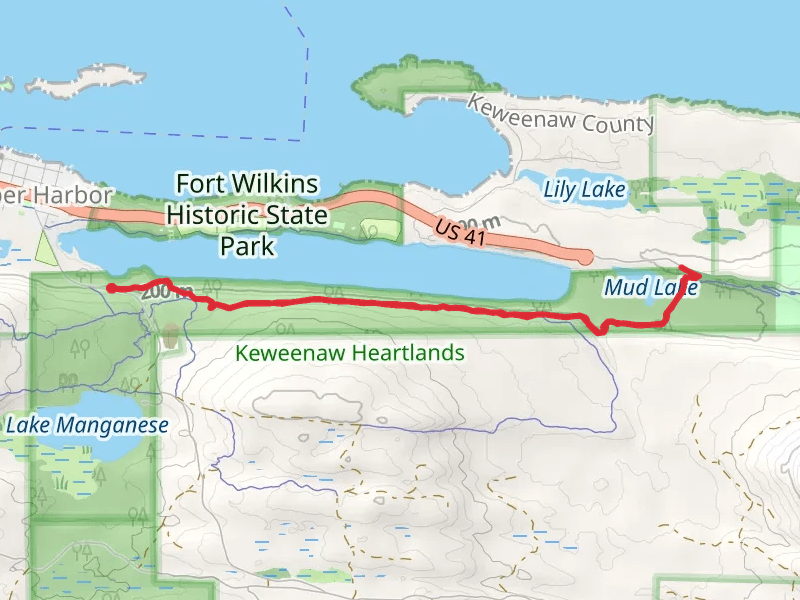 Keewenaw Point Trail Out and Back