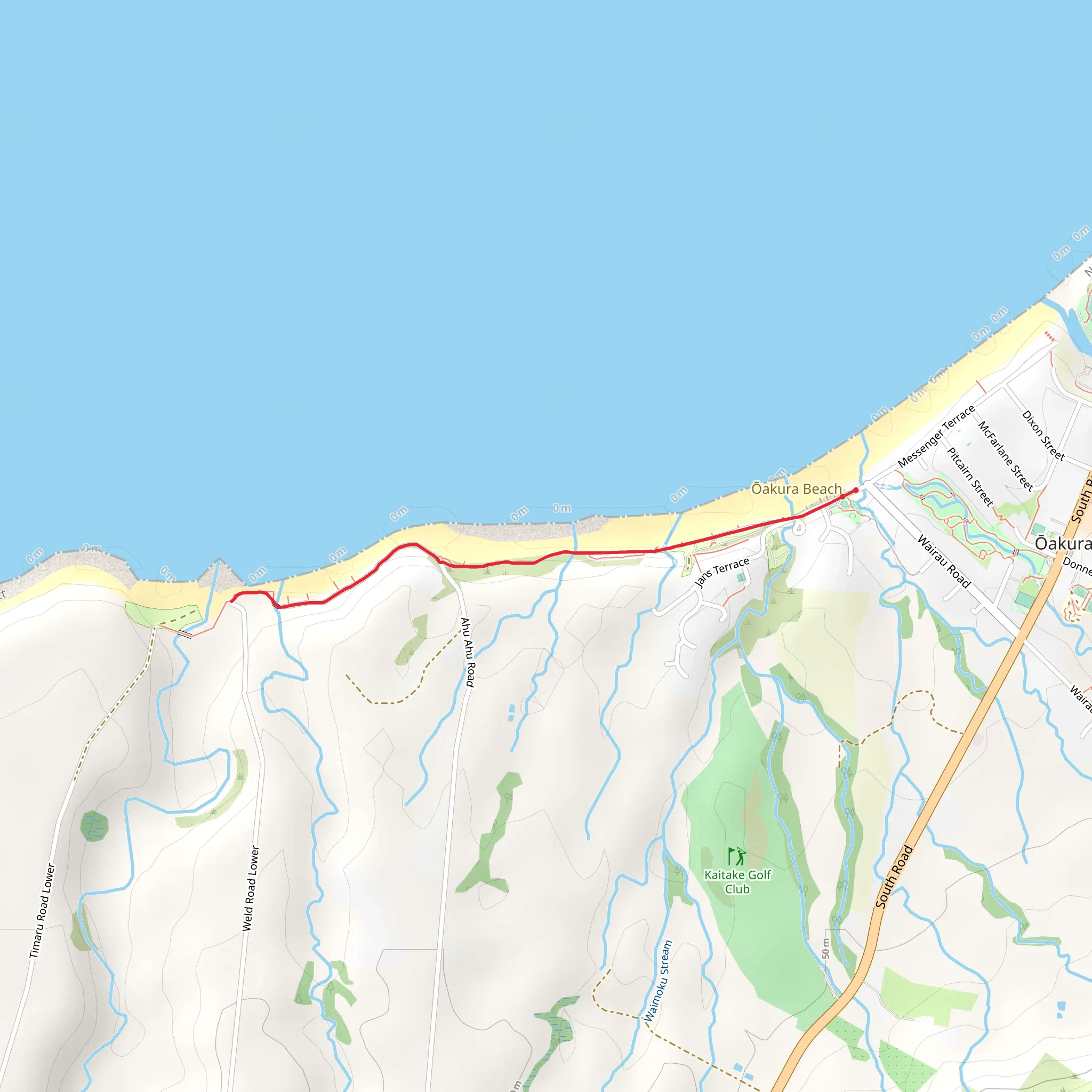Oakura Beach Walk mobile static map