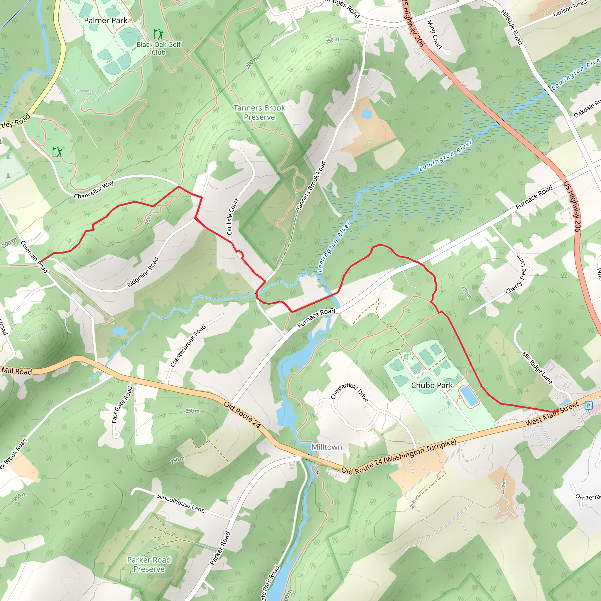 Patriots Path - Short mobile static map
