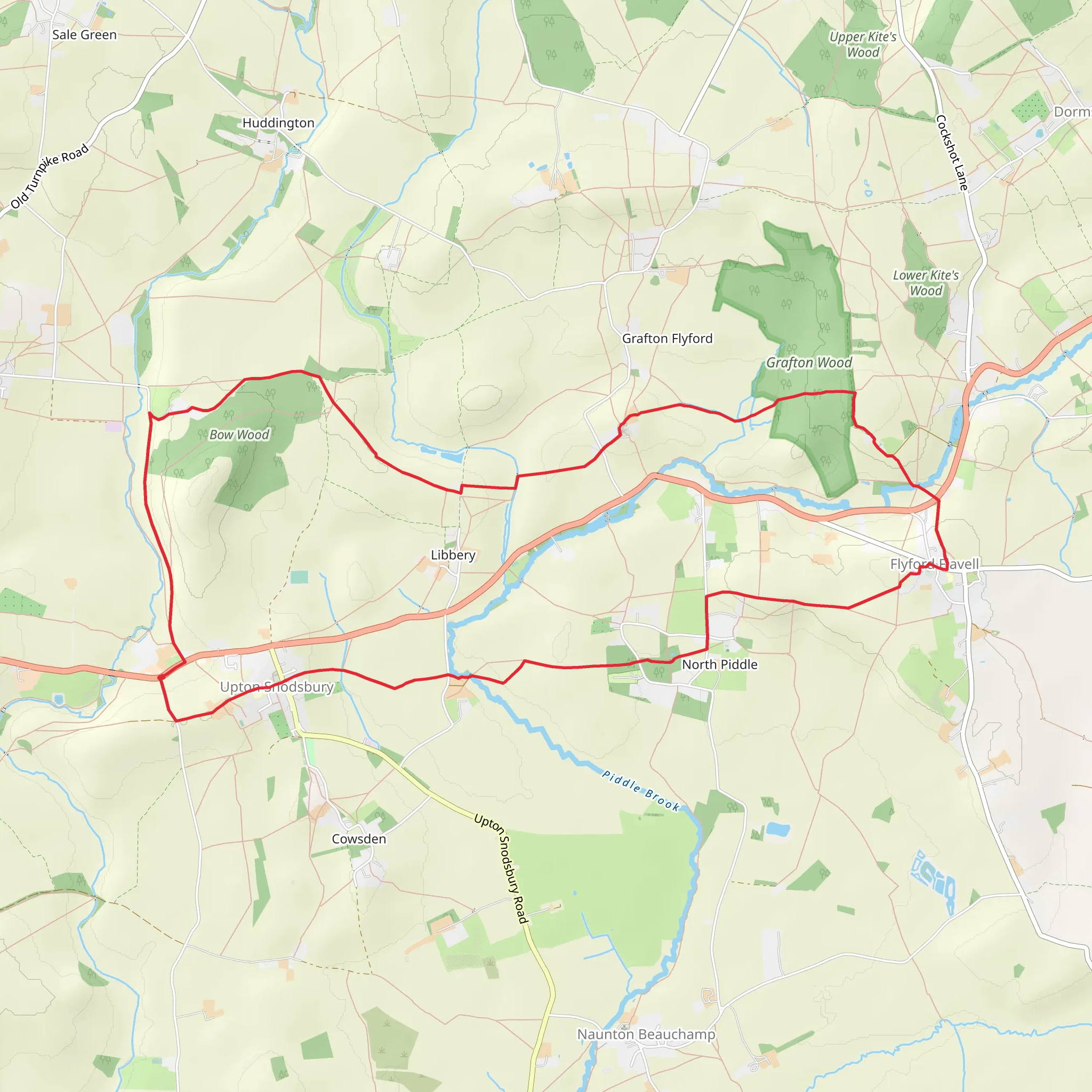 Upton Snodsbury Circular mobile static map
