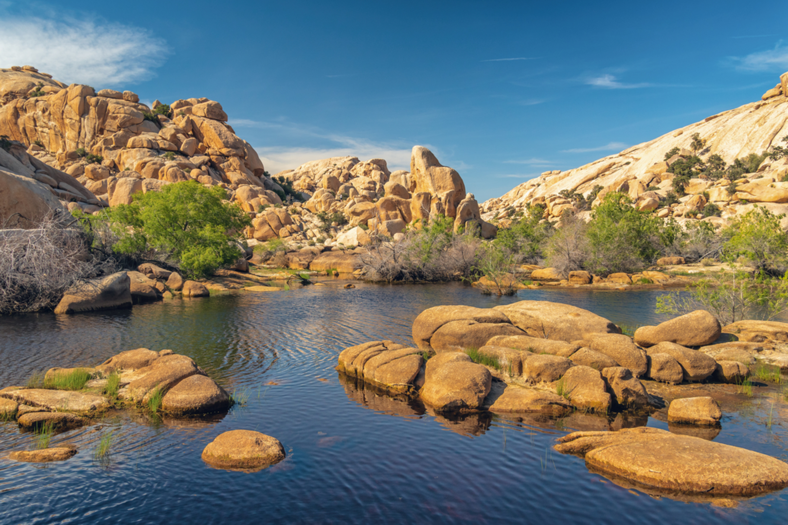 An image depicting the trail Barker Dam Trail and its surrounding area.