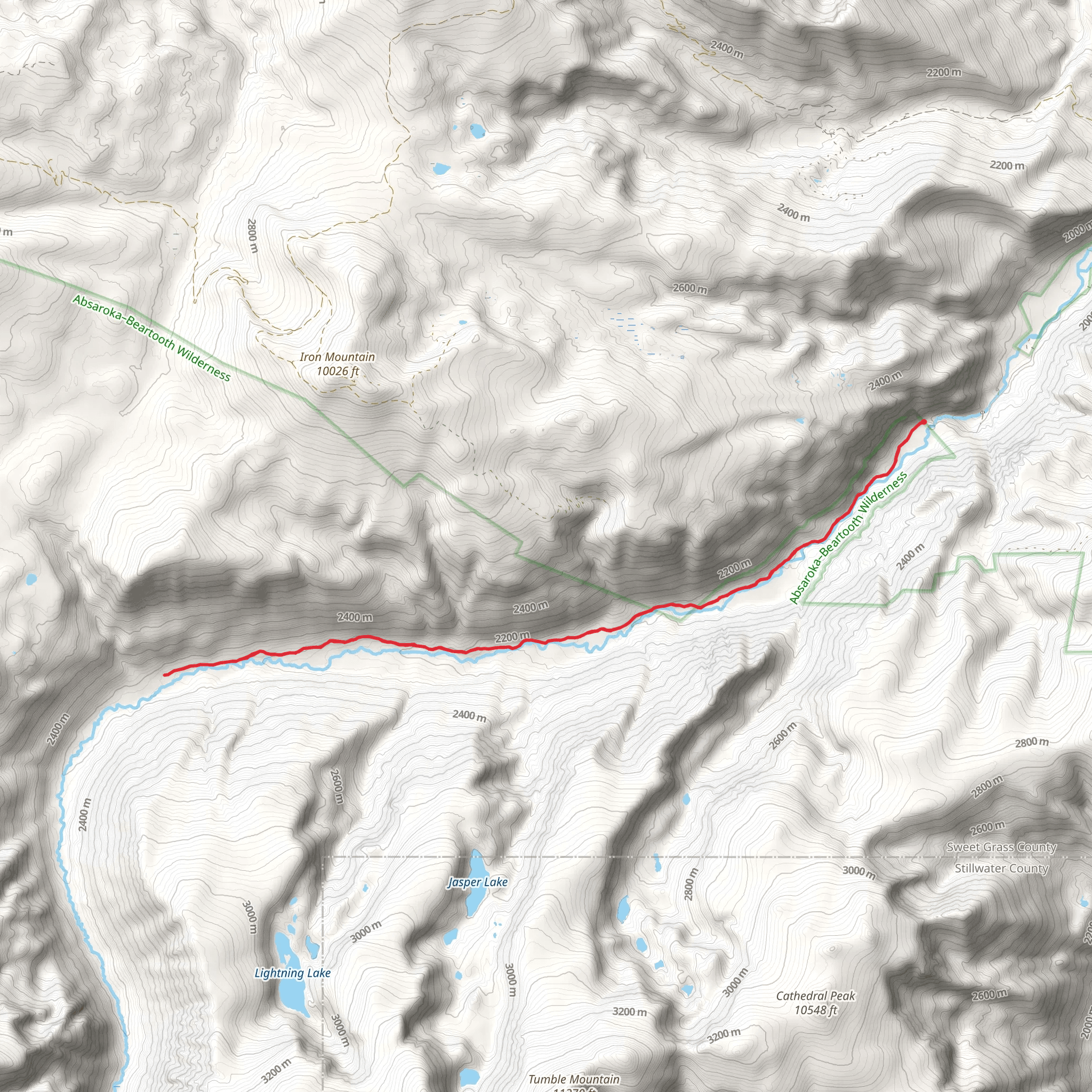 West Fork Stillwater Trail mobile static map