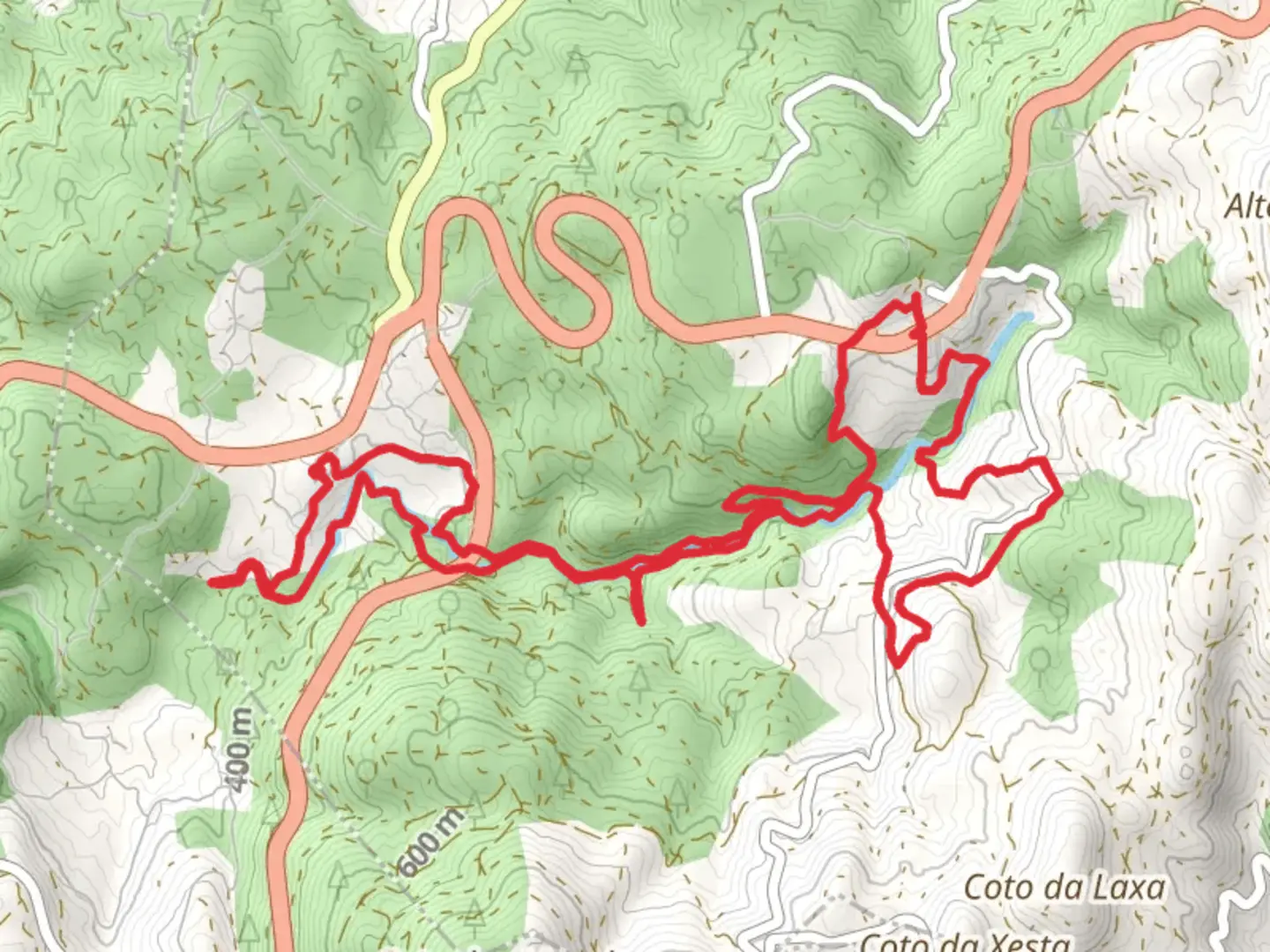 An image depicting the trail Rota do Xabriña PR G 119 and its surrounding area.